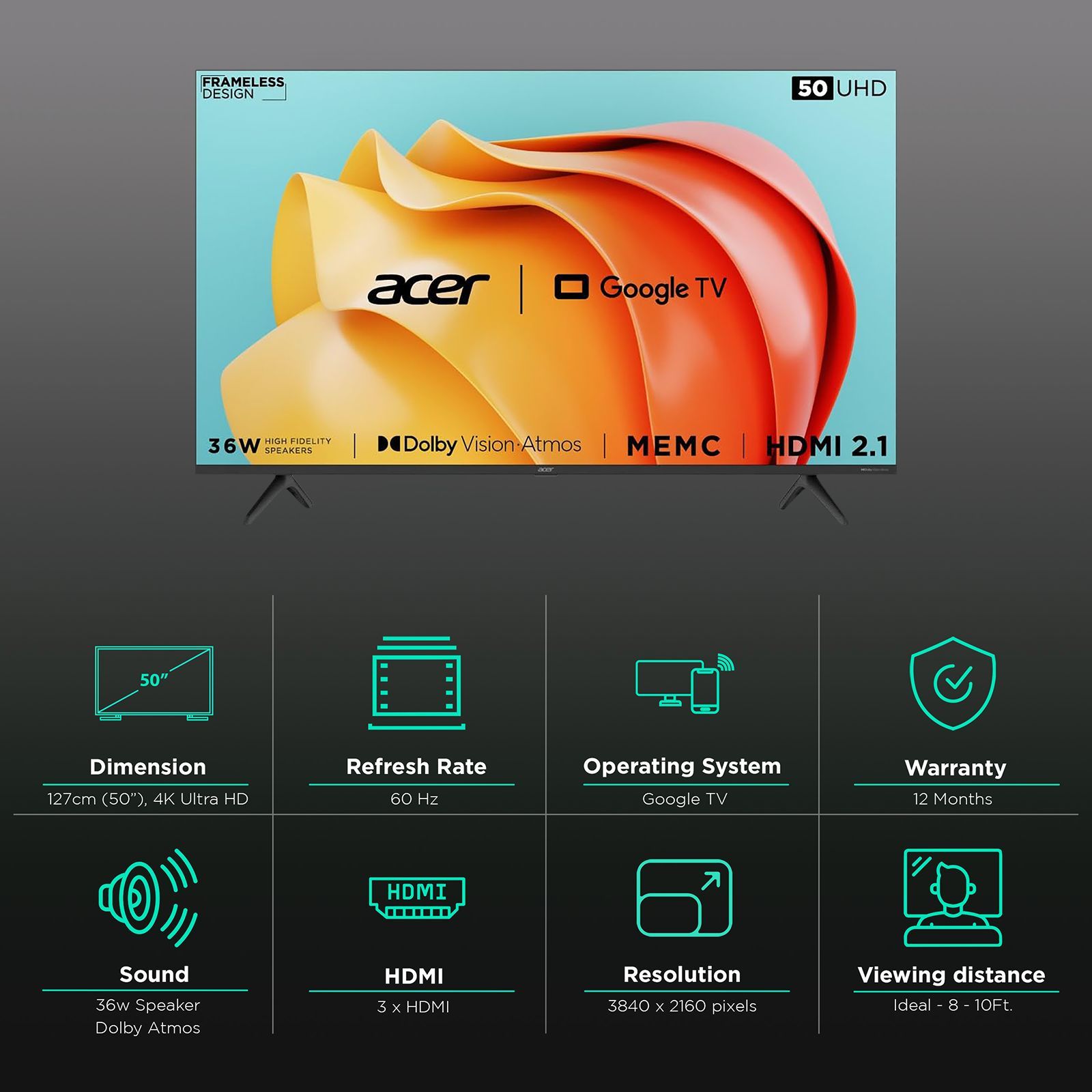 acer Advanced I Series 127 cm (50 inch) 4K Ultra HD LED Google TV with Dolby Vision (2023 model) acer Advanced I Series 127 cm (50 inch) 4K Ultra HD LED Google TV with Dolby Vision (2023 model)_3