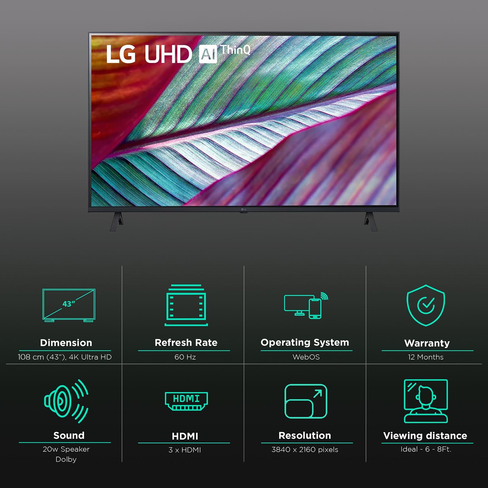 LG UR75 108 cm (43 inch) 4K Ultra HD LED WebOS TV with Gen5 AI Processor 4K LG UR75 108 cm (43 inch) 4K Ultra HD LED WebOS TV with Gen5 AI Processor 4K_3