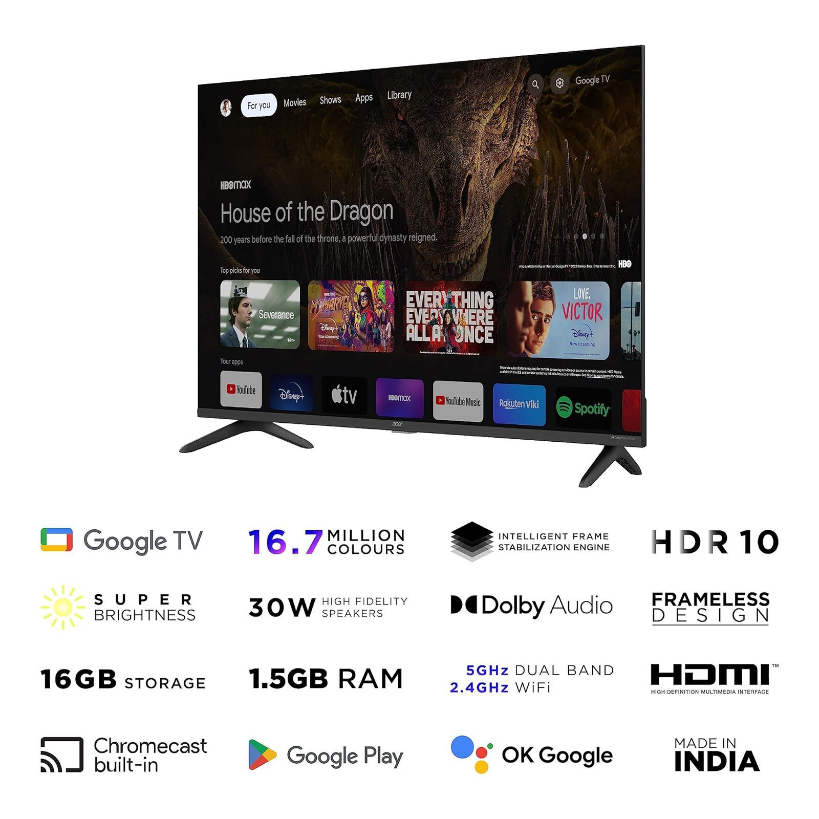 acer Advanced I Series 109 cm (43 inch) Full HD LED Smart Google TV with 30W Dolby Audio (2023 model)_12