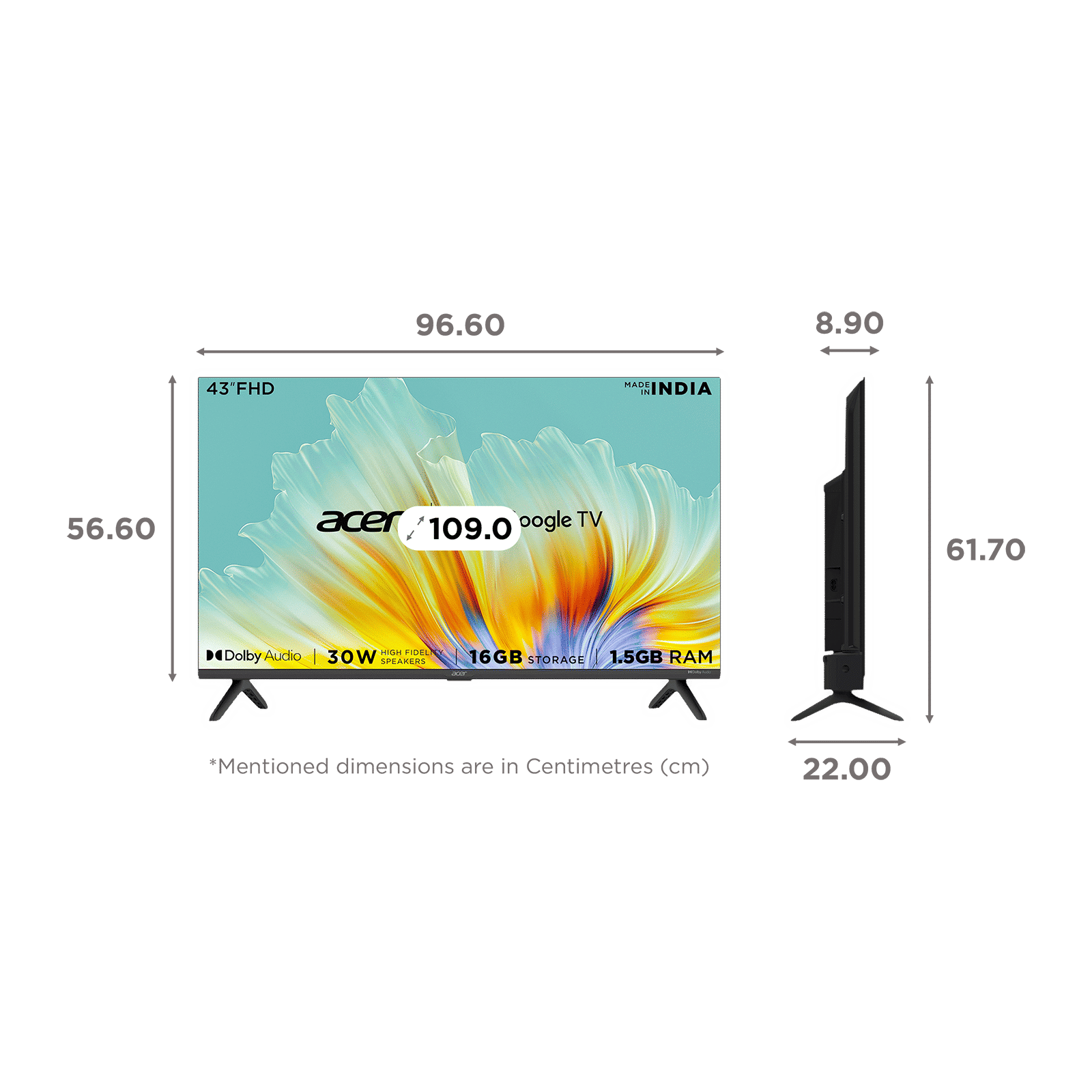 acer Advanced I Series 109 cm (43 inch) Full HD LED Smart Google TV with 30W Dolby Audio (2023 model)_2