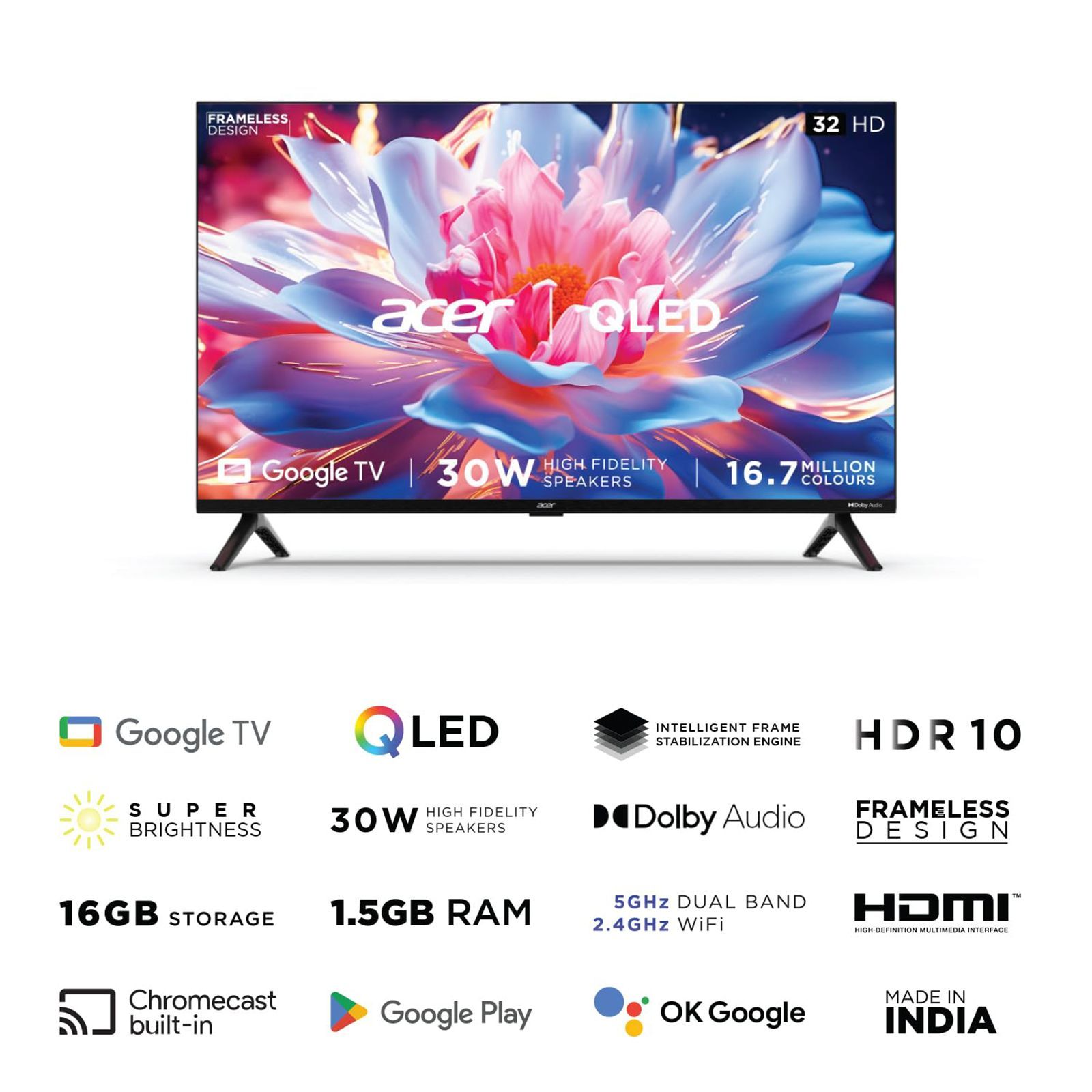 acer V Series 80 cm (32 inch) HD Ready Smart Google TV with 30W Dolby Audio (2023 model)_13