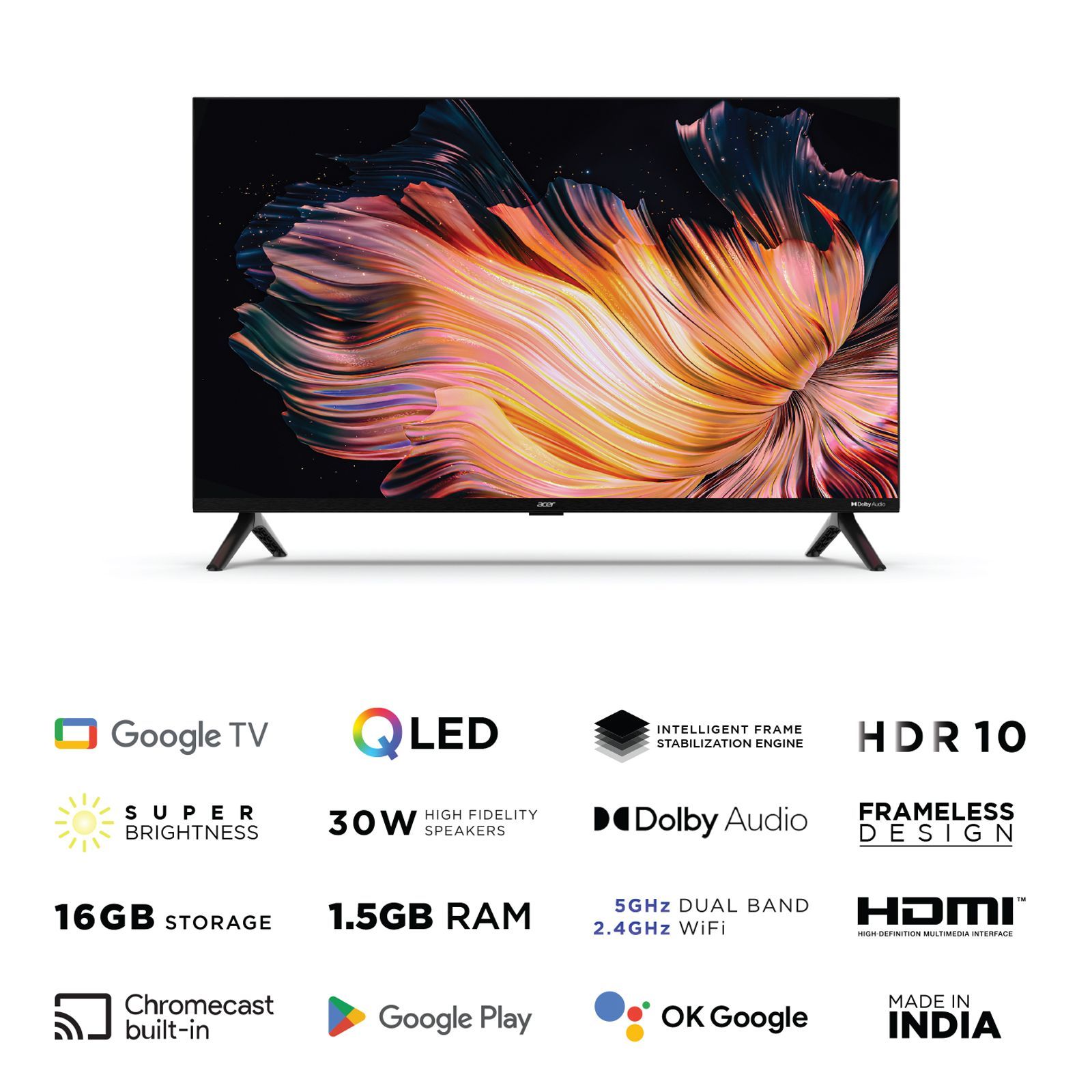 acer V Series 80 cm (32 inch) HD Ready Smart Google TV with 30W Dolby Audio (2023 model)_14