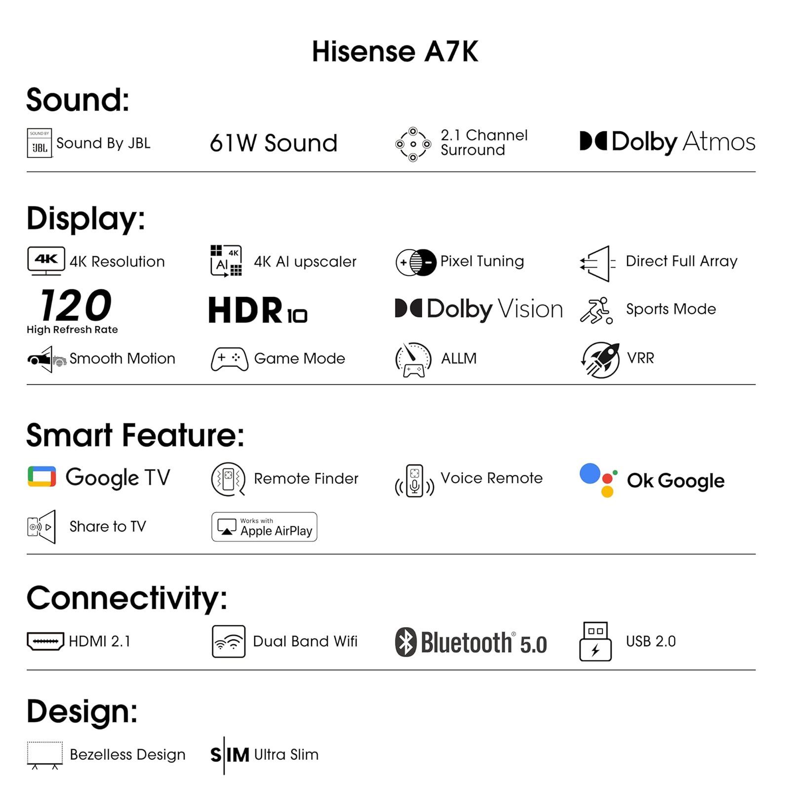 Hisense A7K 165 cm (65 inch) 4K Ultra HD LED Google TV with Dolby Vision and Dolby Atmos_13
