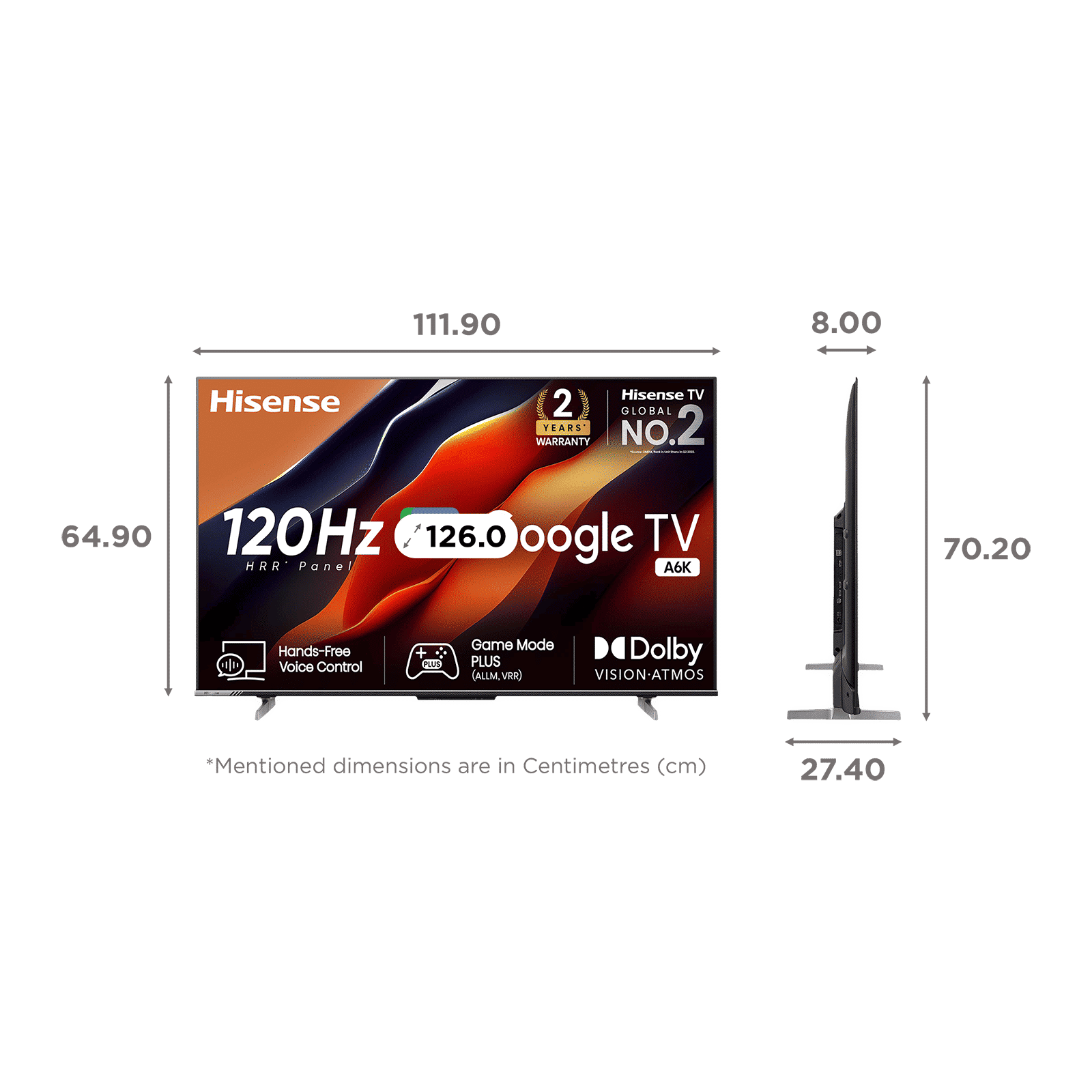 Hisense A6K 126 cm (50 inch) 4K Ultra HD LED Google TV with Dolby Atmos Hisense A6K 126 cm (50 inch) 4K Ultra HD LED Google TV with Dolby Atmos_2