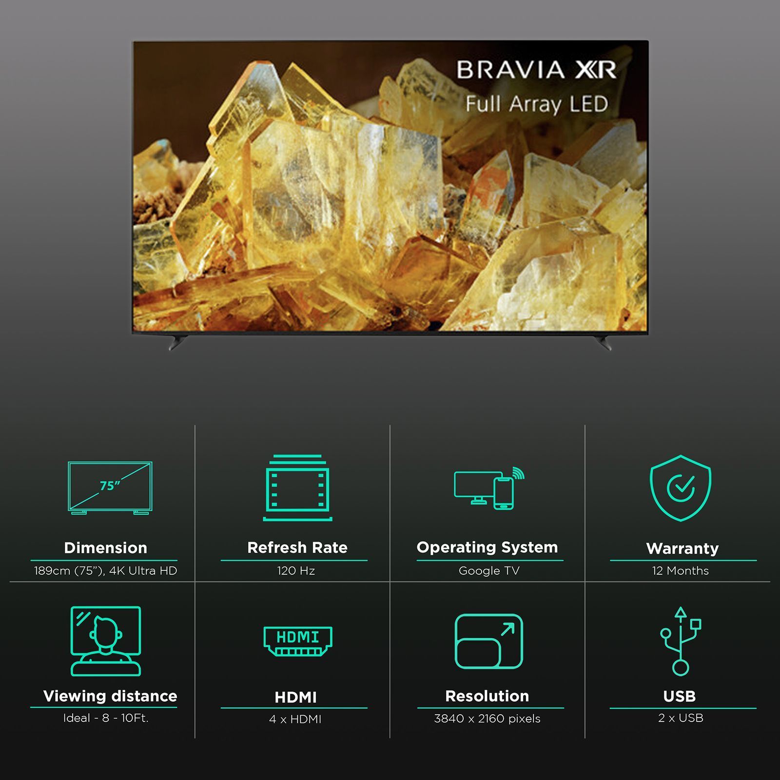 SONY X90L 189 cm (75 inch) 4K Ultra HD LED Google TV with Cognitive Processor XR (2023 model) SONY X90L 189 cm (75 inch) 4K Ultra HD LED Google TV with Cognitive Processor XR (2023 model)_3