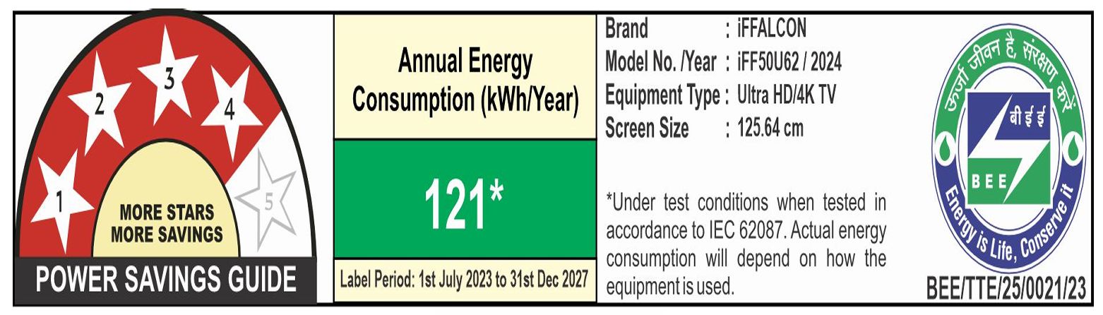 iFFALCON U62 126 cm (50 inch) 4K Ultra HD LED Google TV with Dolby Audio (2022 model)_4