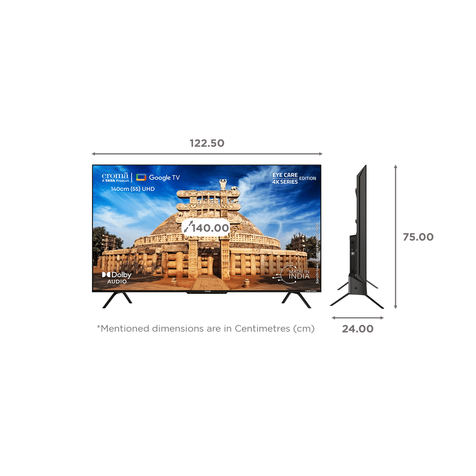 Croma 140 cm (55 inch) 4K Ultra HD LED Google TV with Dolby Audio_2