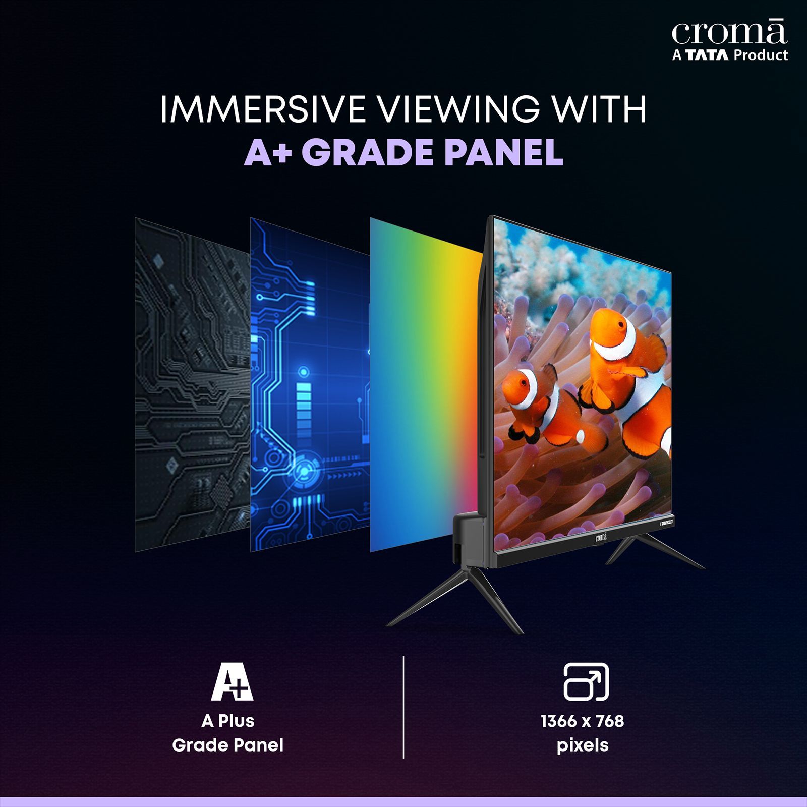 Croma 80 cm (32 inch) HD Ready LED TV with Bezel Less Display_11