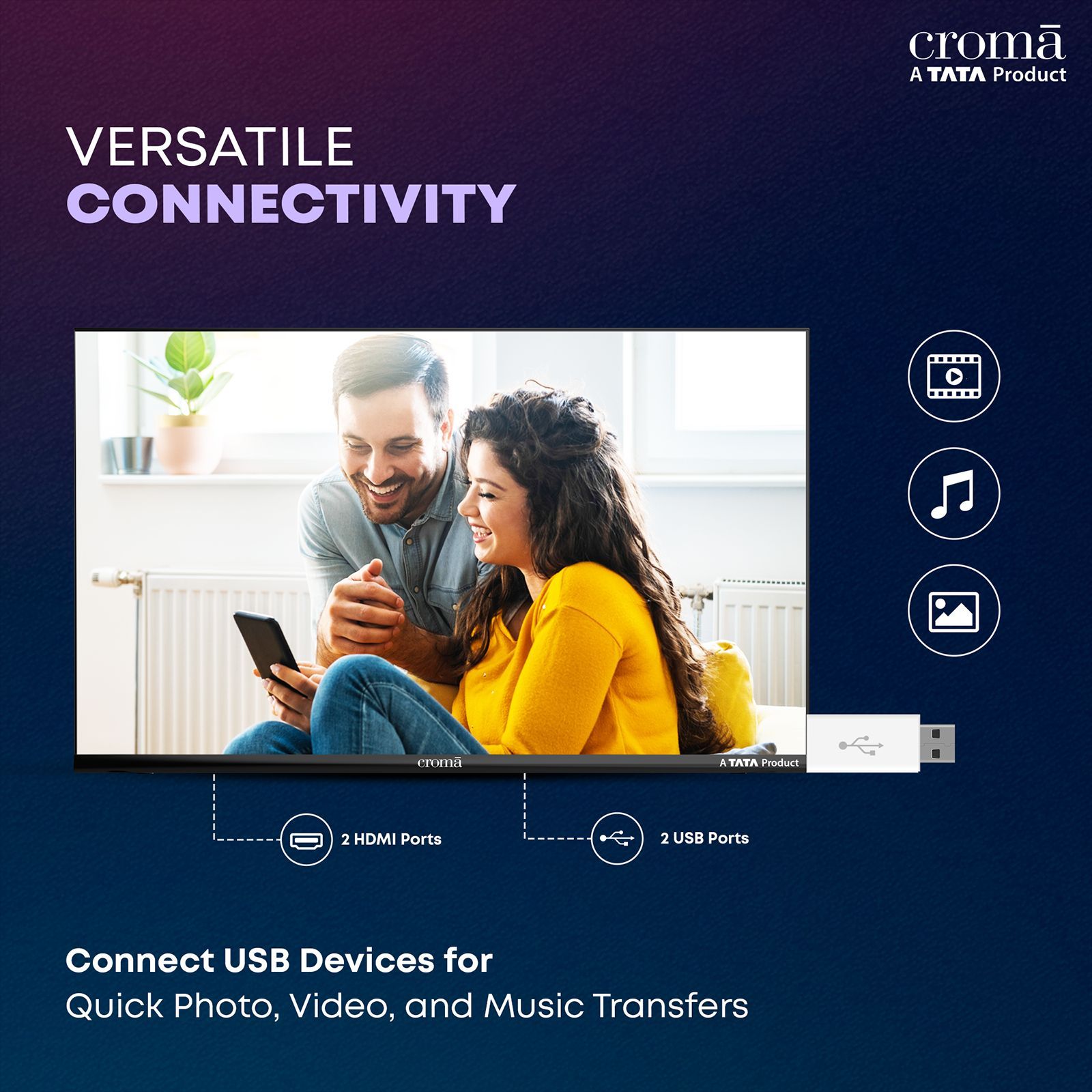 Croma 80 cm (32 inch) HD Ready LED TV with Bezel Less Display_14