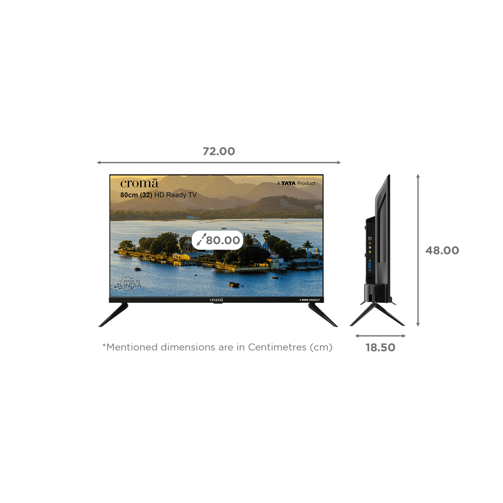 Croma 80 cm (32 inch) HD Ready LED TV with Bezel Less Display_2