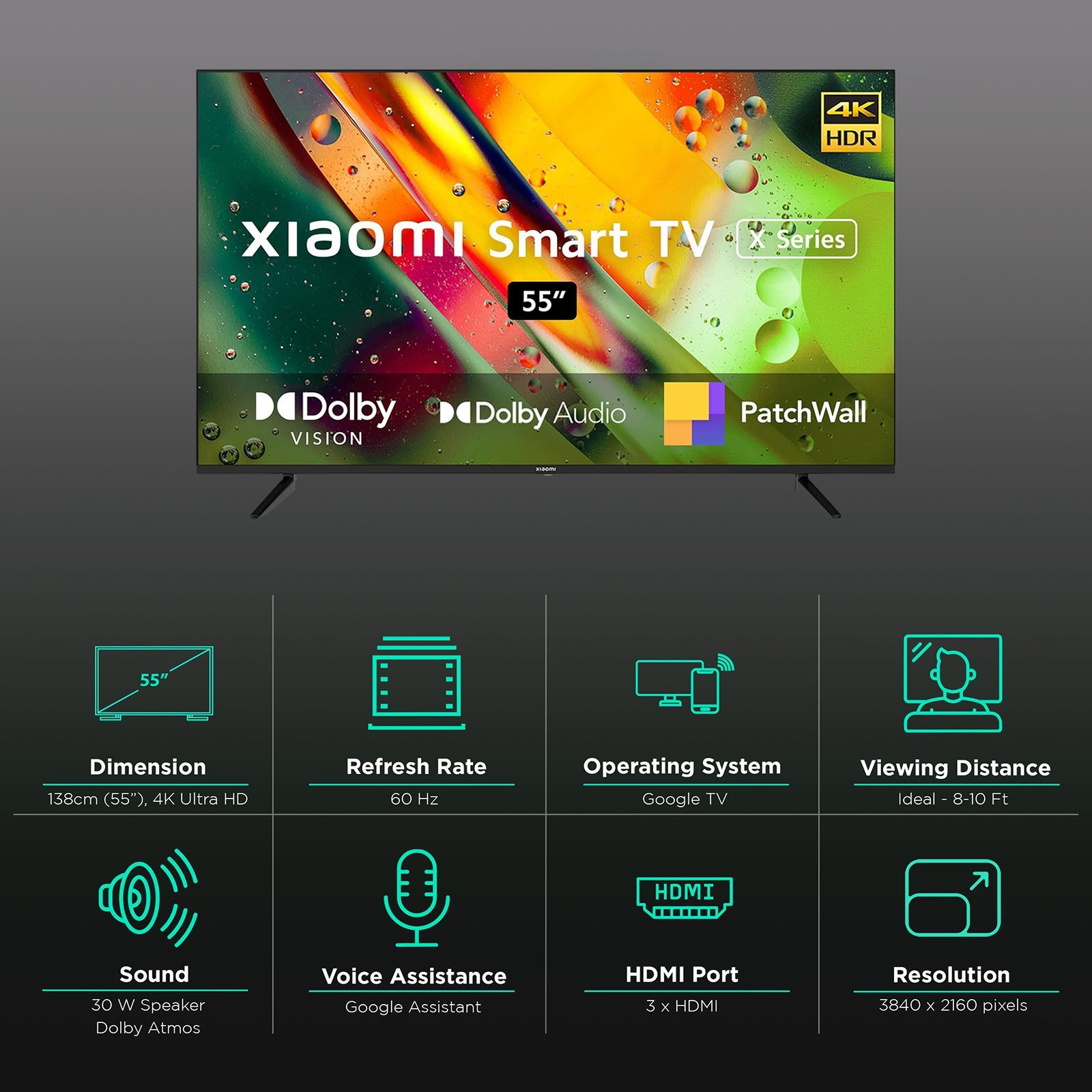 Xiaomi X Series 138 cm (55 inch) 4K Ultra HD LED Google TV with Dolby Vision & Dolby Audio (2023 model) Xiaomi X Series 138 cm (55 inch) 4K Ultra HD LED Google TV with Dolby Vision & Dolby Audio (2023 model)_3