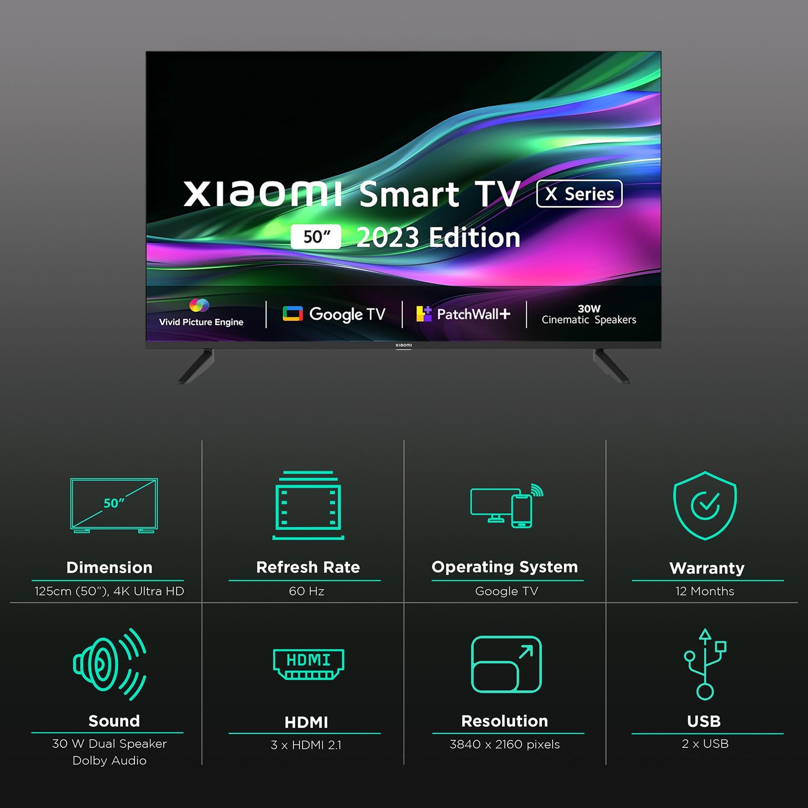 Xiaomi X Series 126 cm (50 inch) 4K Ultra HD LED Google TV with Dolby Vision & Dolby Atmos (2023 model)_3