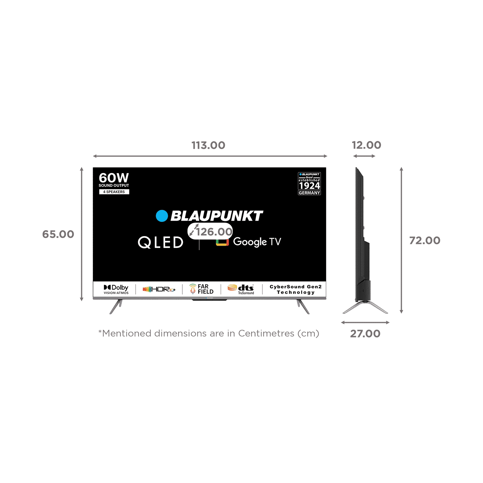 BLAUPUNKT 50QD7010 126 cm (50 inch) QLED 4K Ultra HD Google TV with Dolby Vision and Dolby Atmos (2022 model)_2