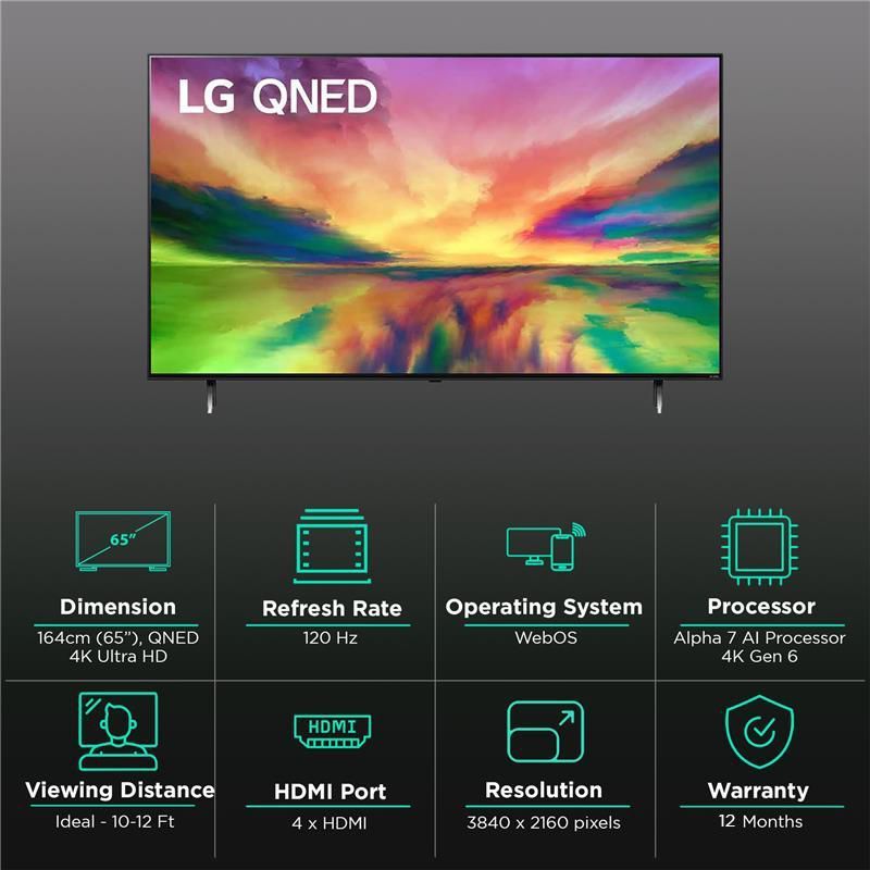 LG QNED83 165.1 cm (65 inch) QNED 4K Ultra HD Smart WebOS TV with AI Picture Pro (2024 model)_3