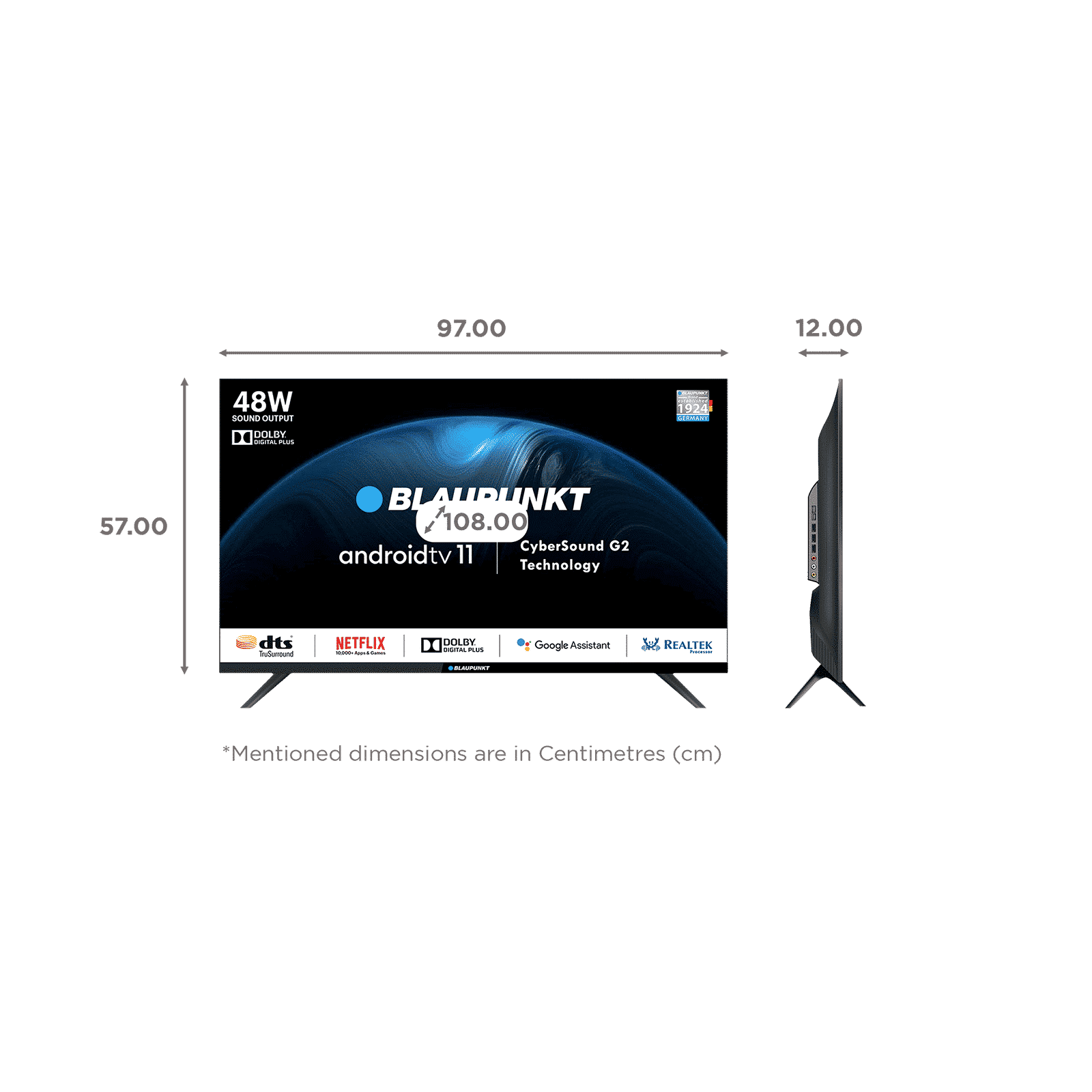 BLAUPUNKT CyberSound G2 Series 109.22 cm (43 inch) Full HD LED Smart Android TV with Built-in Google Assistant (2023 model)_2