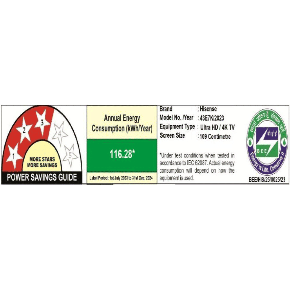 Hisense E7K 109 cm (43 inch) QLED 4K Ultra HD Smart VIDAA TV with Dolby Vision & Dolby Atmos (2023 model)_4