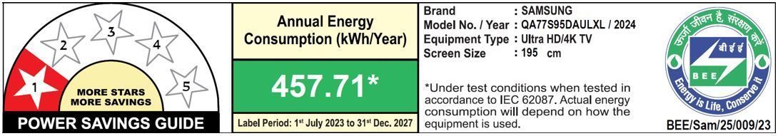 SAMSUNG S95D 195 cm (77 inch) 4K Ultra HD LED Smart Tizen TV with Voice Assistant (2024 model) SAMSUNG S95D 195 cm (77 inch) 4K Ultra HD LED Smart Tizen TV with Voice Assistant (2024 model)_4