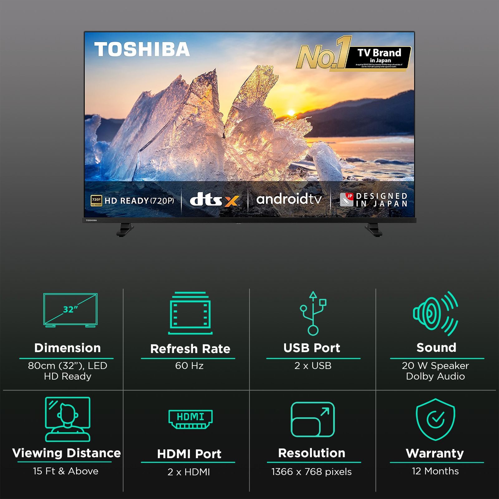 TOSHIBA V35MP 81.28 cm (32 inch) HD Ready LED Smart Android TV with Built-in Google Assistant (2023 model) TOSHIBA V35MP 81.28 cm (32 inch) HD Ready LED Smart Android TV with Built-in Google Assistant (2023 model)_3