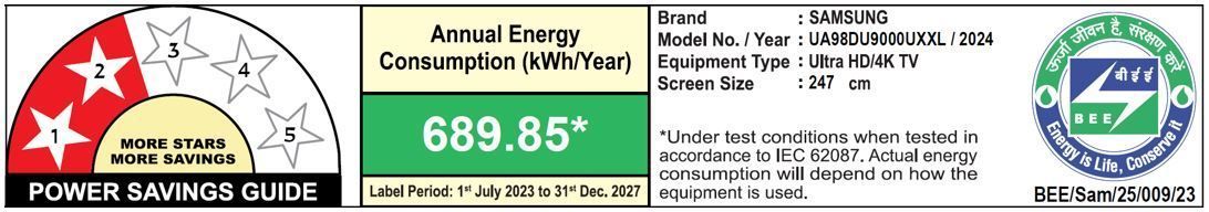 SAMSUNG DU9000 248.9 cm (98 inch) 4K Ultra HD LED Smart Tizen TV with 4K Upscaling (2024 model)_4