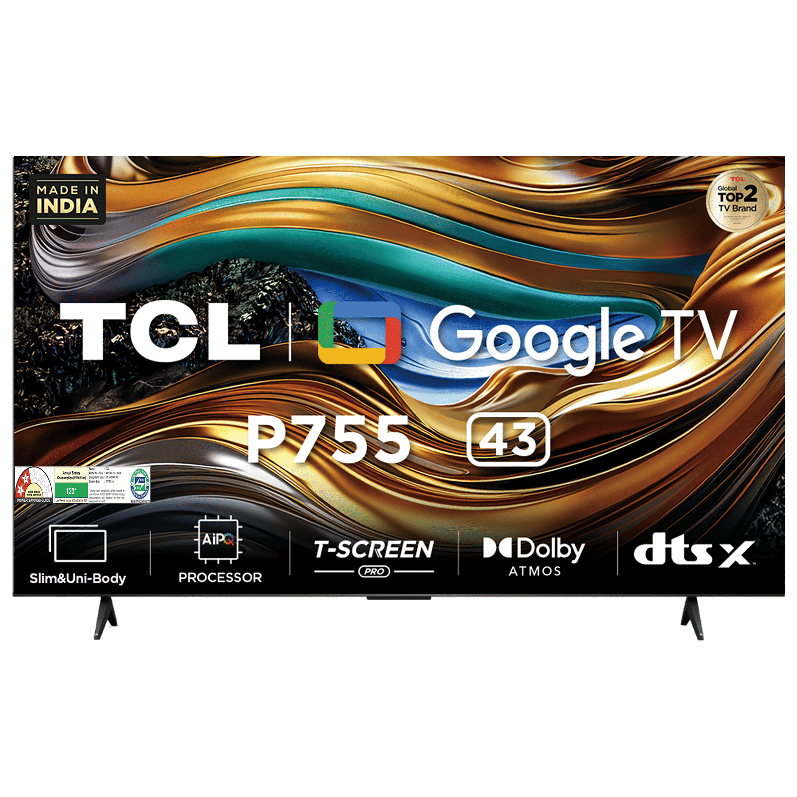 TCL P755 109.22 cm (43 inch) QLED 4K Ultra HD Smart Google TV with Dolby Vision and Dolby Atmos (2024 model)_1