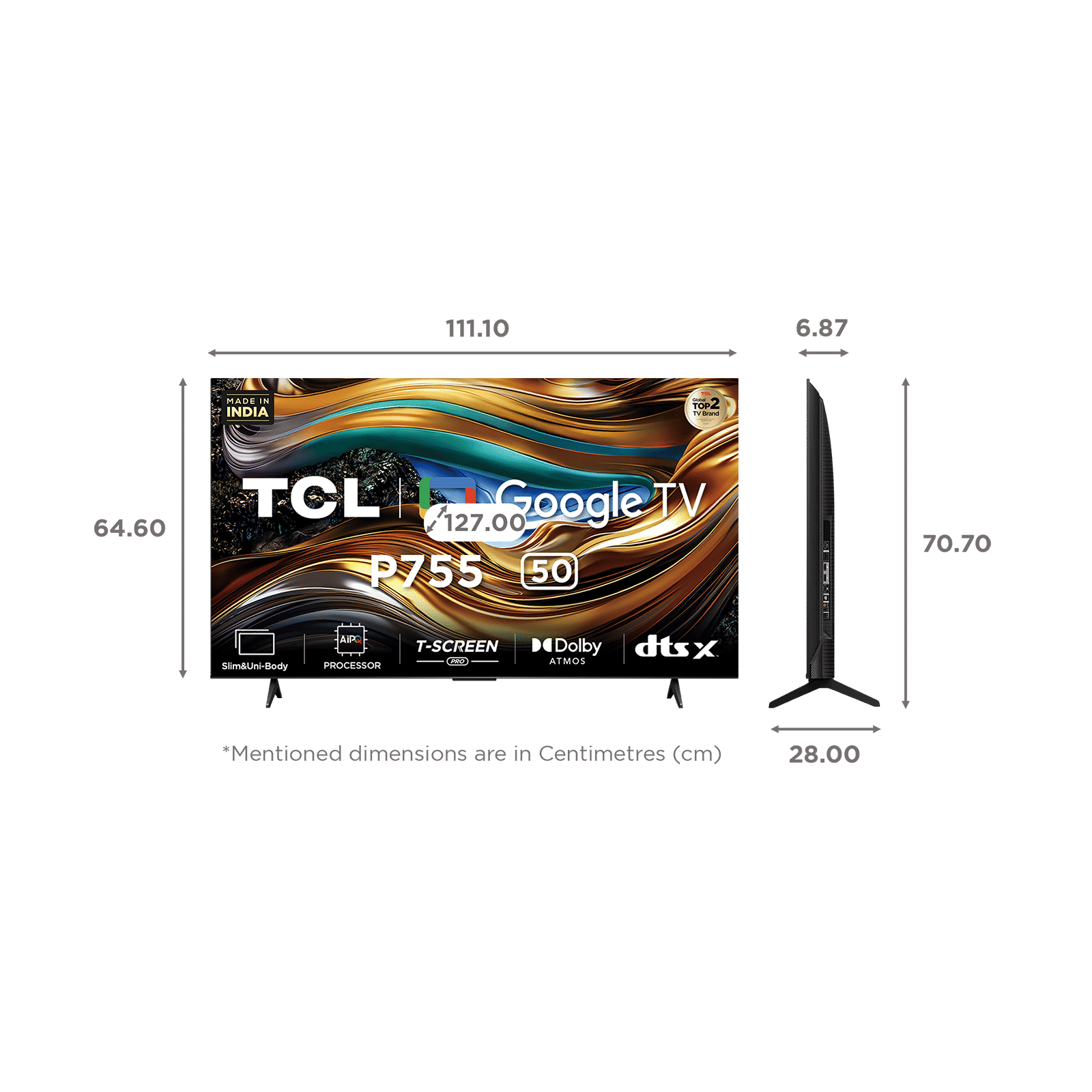 TCL P755 127 cm (50 inch) QLED 4K Ultra HD Smart Google TV with Dolby Vision and Dolby Atmos (2024 model) TCL P755 127 cm (50 inch) QLED 4K Ultra HD Smart Google TV with Dolby Vision and Dolby Atmos (2024 model)_2