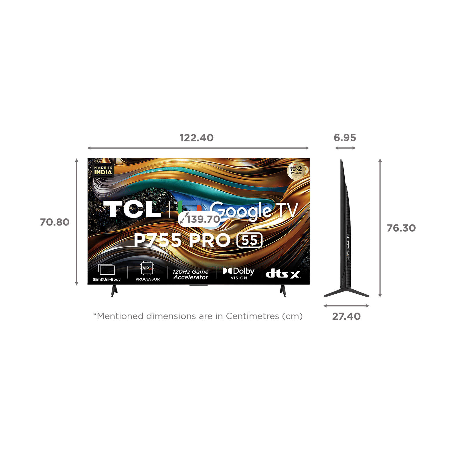 TCL P755 Pro 139.7 cm (55 inch) QLED 4K Ultra HD Google TV with AiPQ Processor_2