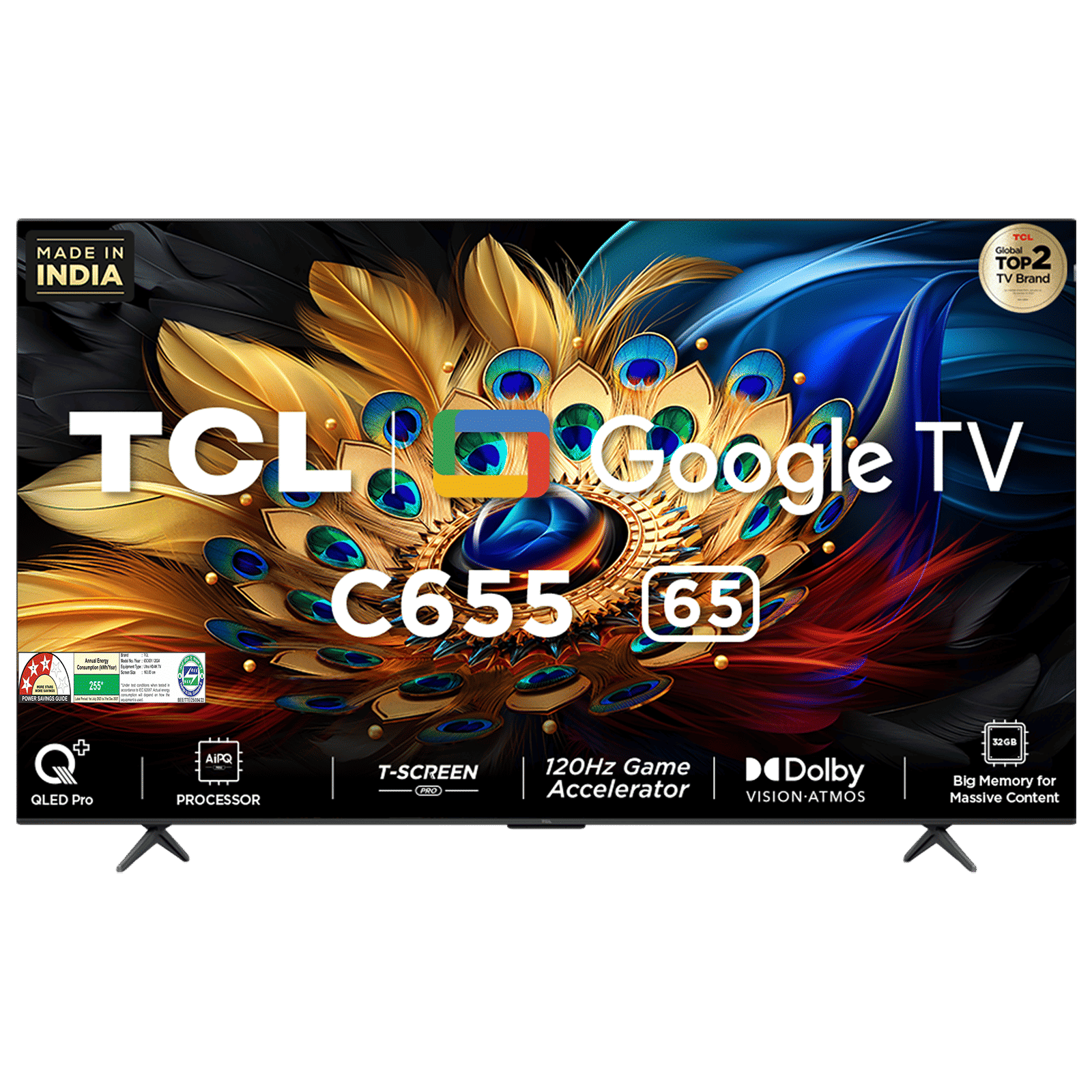 TCL C655 165.1 cm (65 inch) QLED 4K Ultra HD Smart Google TV with Dolby Vision (2024 model)_1