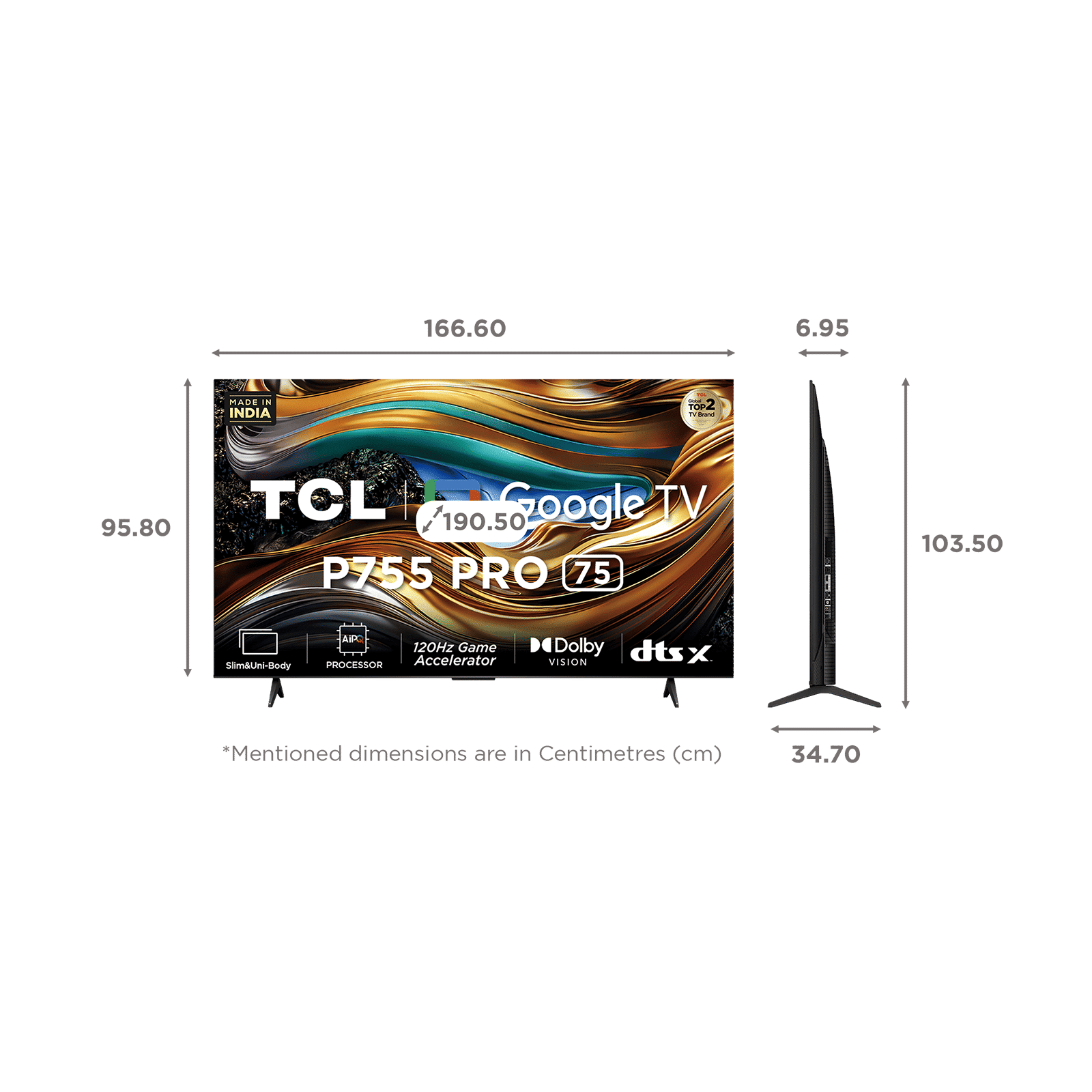 TCL P755 Pro 190.5 cm (75 inch) QLED 4K Ultra HD Smart Google TV with Dolby Vision and Dolby Atmos (2024 model)_2
