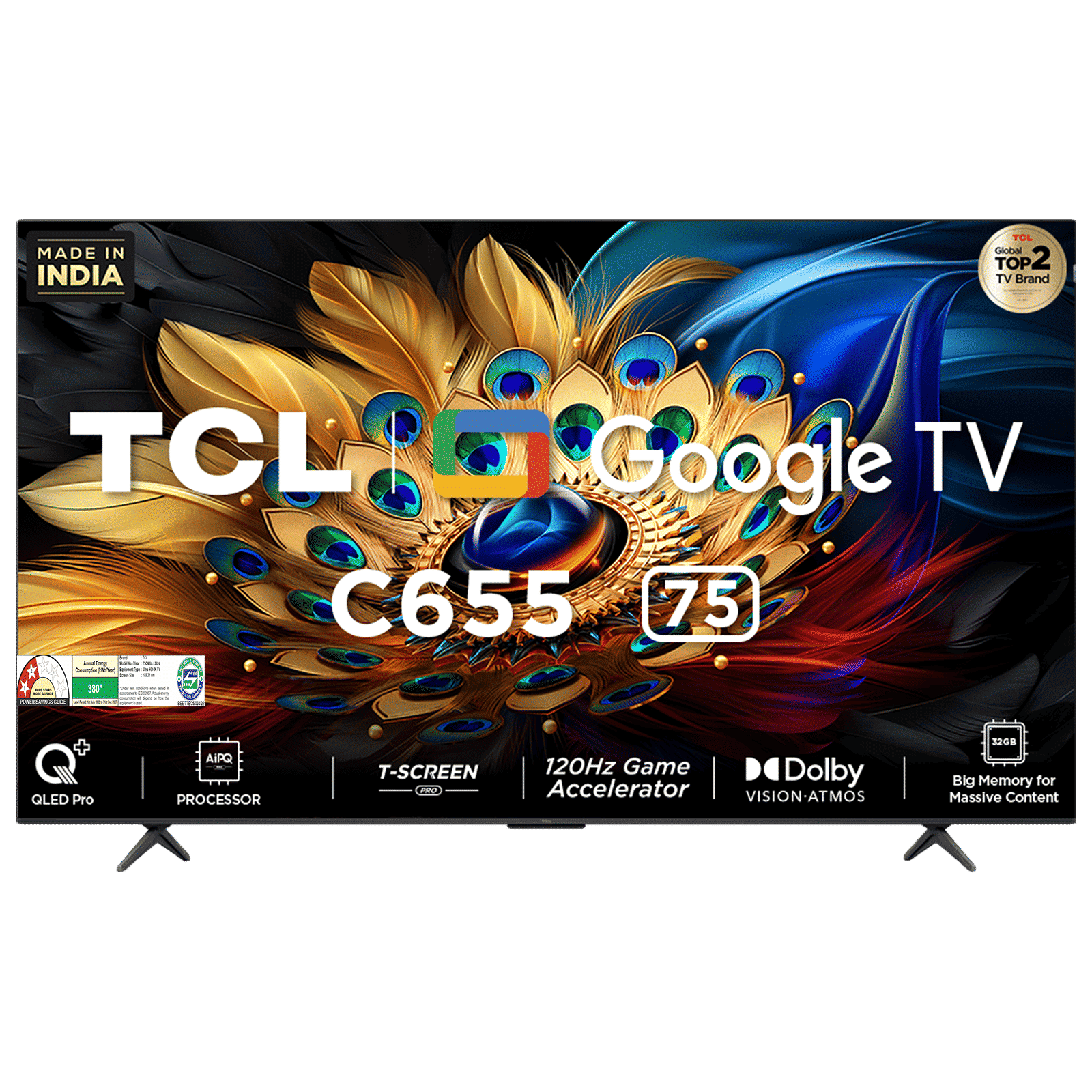 TCL C655 190.5 cm (75 inch) QLED 4K Ultra HD Google TV with Dolby Vision (2024 model)_1