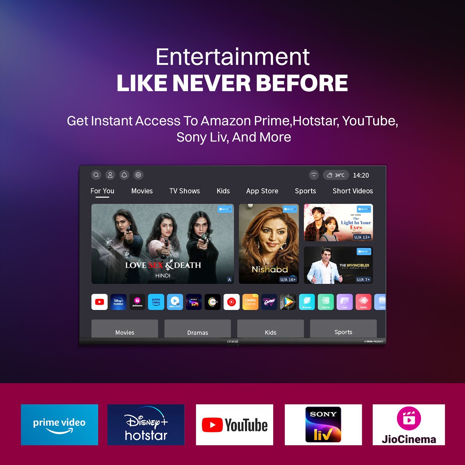 Croma 80 cm (32 inch) HD Ready LED Smart Linux TV with Dolby Audio_10