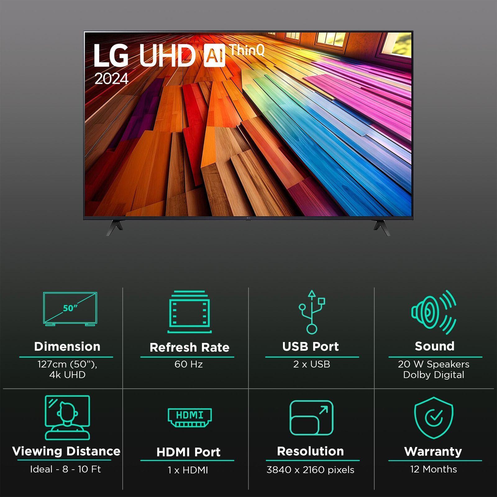 LG AI UT80 127 cm (50 inch) 4K Ultra HD LED Smart WebOS TV with Filmmaker Mode (2025 model)_3