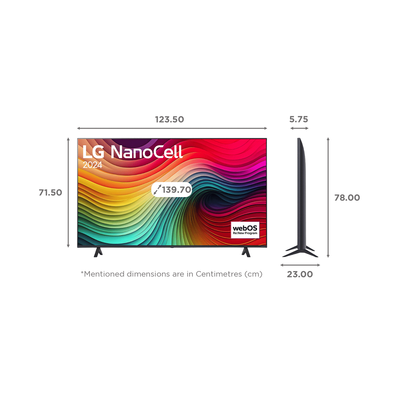 LG NANO80 Nano Cell 139.7 cm (55 inch) 4K Ultra HD Smart Smart WebOS TV with AI Customization (2025 model)_2