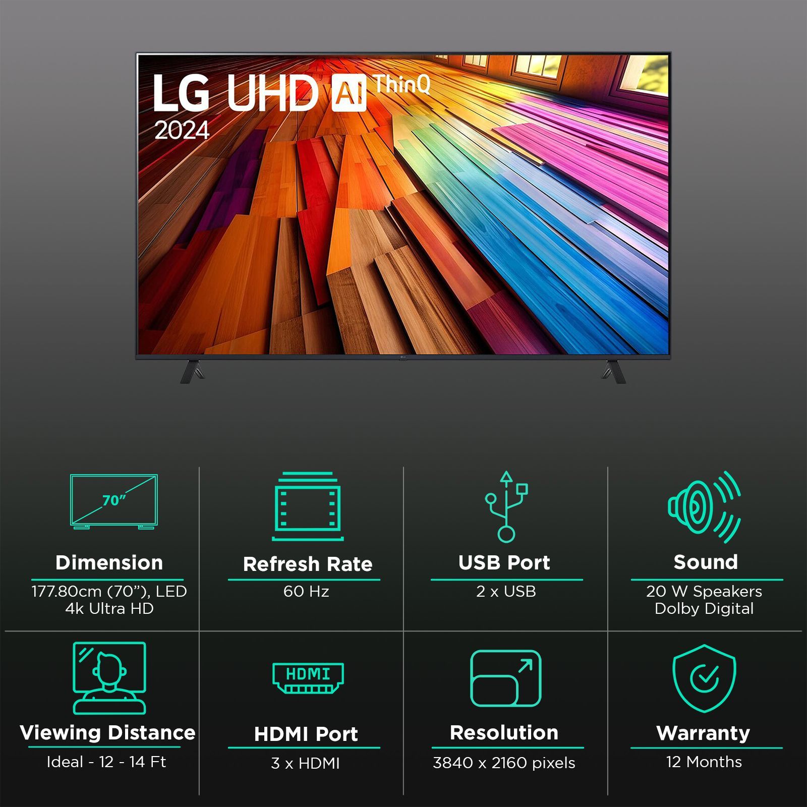 LG AI UT80 177.8 cm (70 inch) 4K Ultra HD LED Smart WebOS TV with Filmmaker Mode (2025 model) LG AI UT80 177.8 cm (70 inch) 4K Ultra HD LED Smart WebOS TV with Filmmaker Mode (2025 model)_3