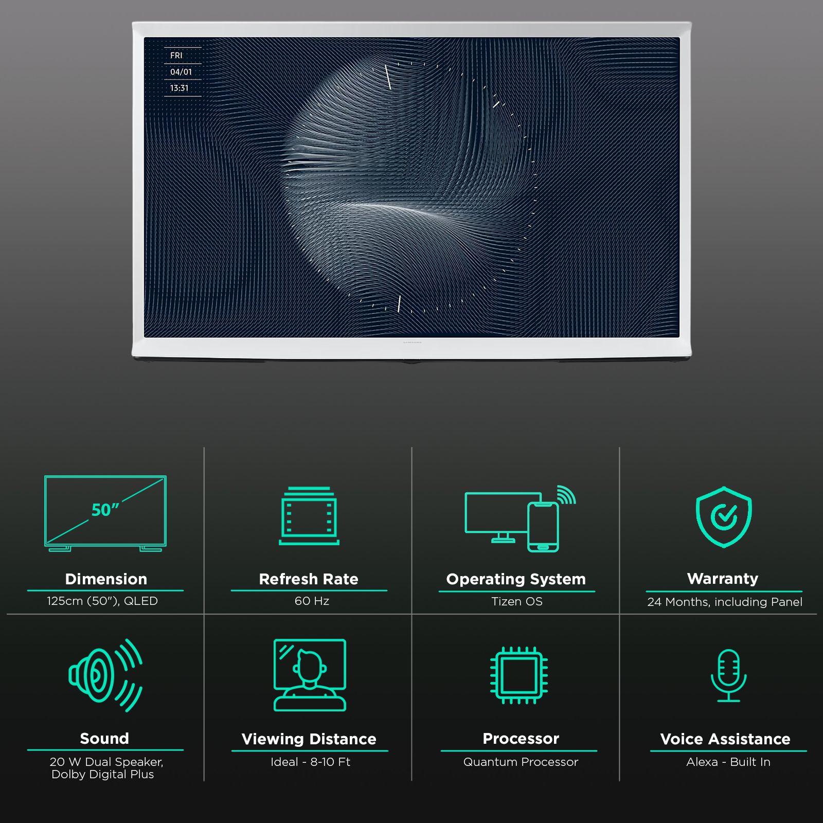 SAMSUNG LS01B 127 cm (50 inch) QLED 4K Ultra HD Smart Tizen TV with Quantum Matrix Technology (2024 model) SAMSUNG LS01B 127 cm (50 inch) QLED 4K Ultra HD Smart Tizen TV with Quantum Matrix Technology (2024 model)_3