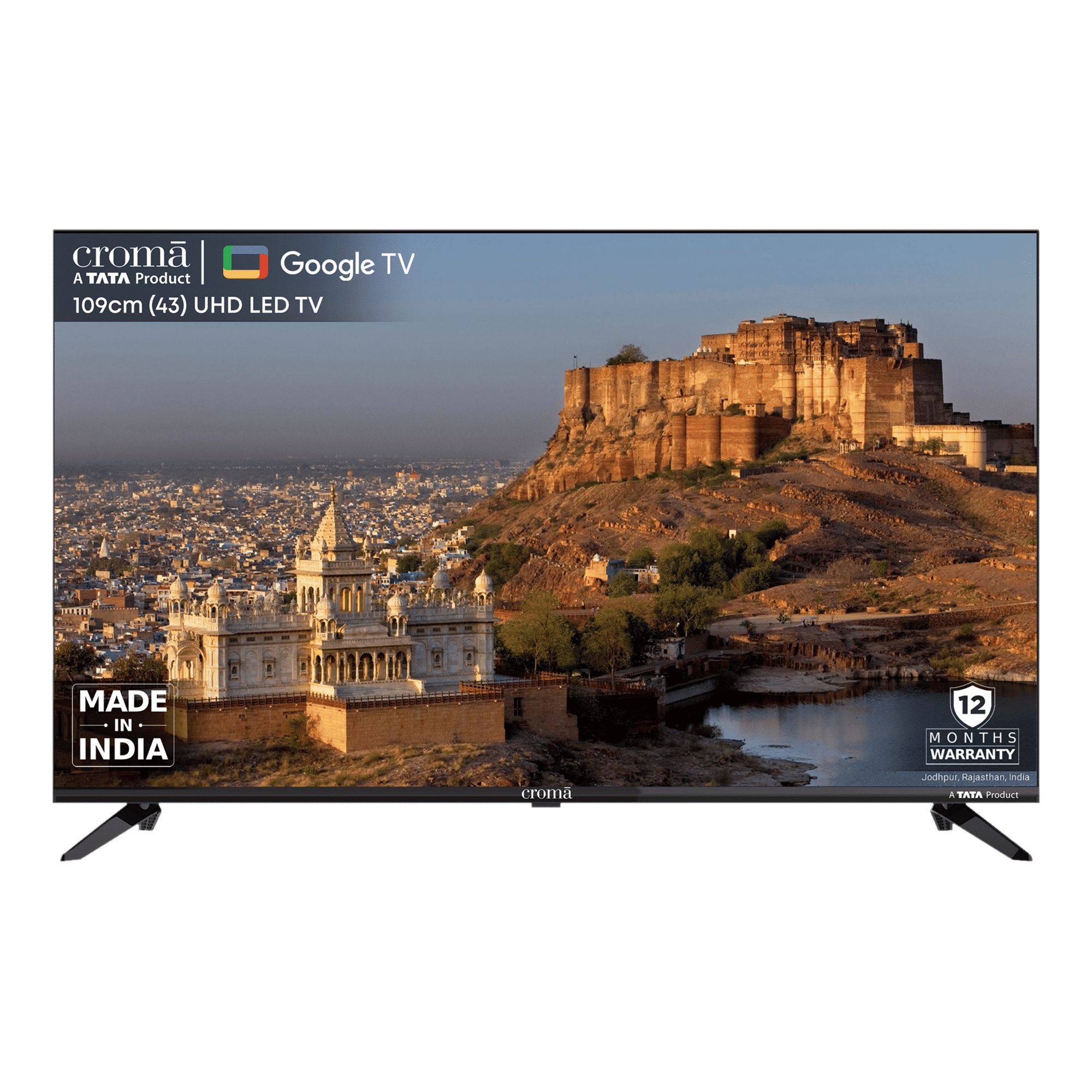 Croma 109.22 cm (43 inch) 4K Ultra HD LED Google TV with Google Voice Assistant Croma 109.22 cm (43 inch) 4K Ultra HD LED Google TV with Google Voice Assistant_1