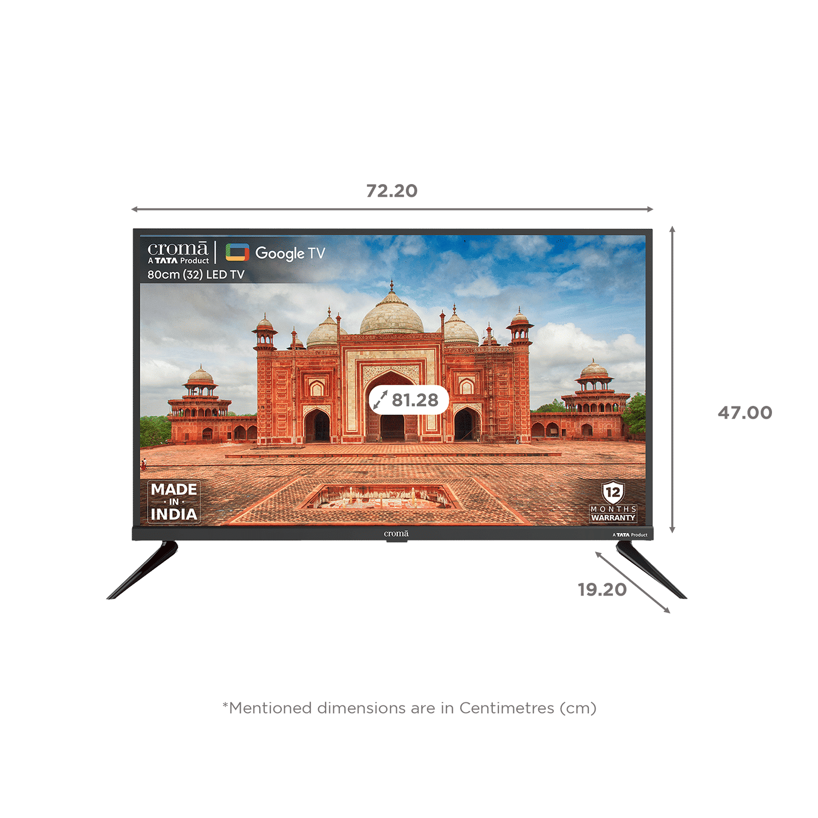 Croma 80 cm (32 inch) HD Ready LED Smart Google TV with Dolby Audio_3