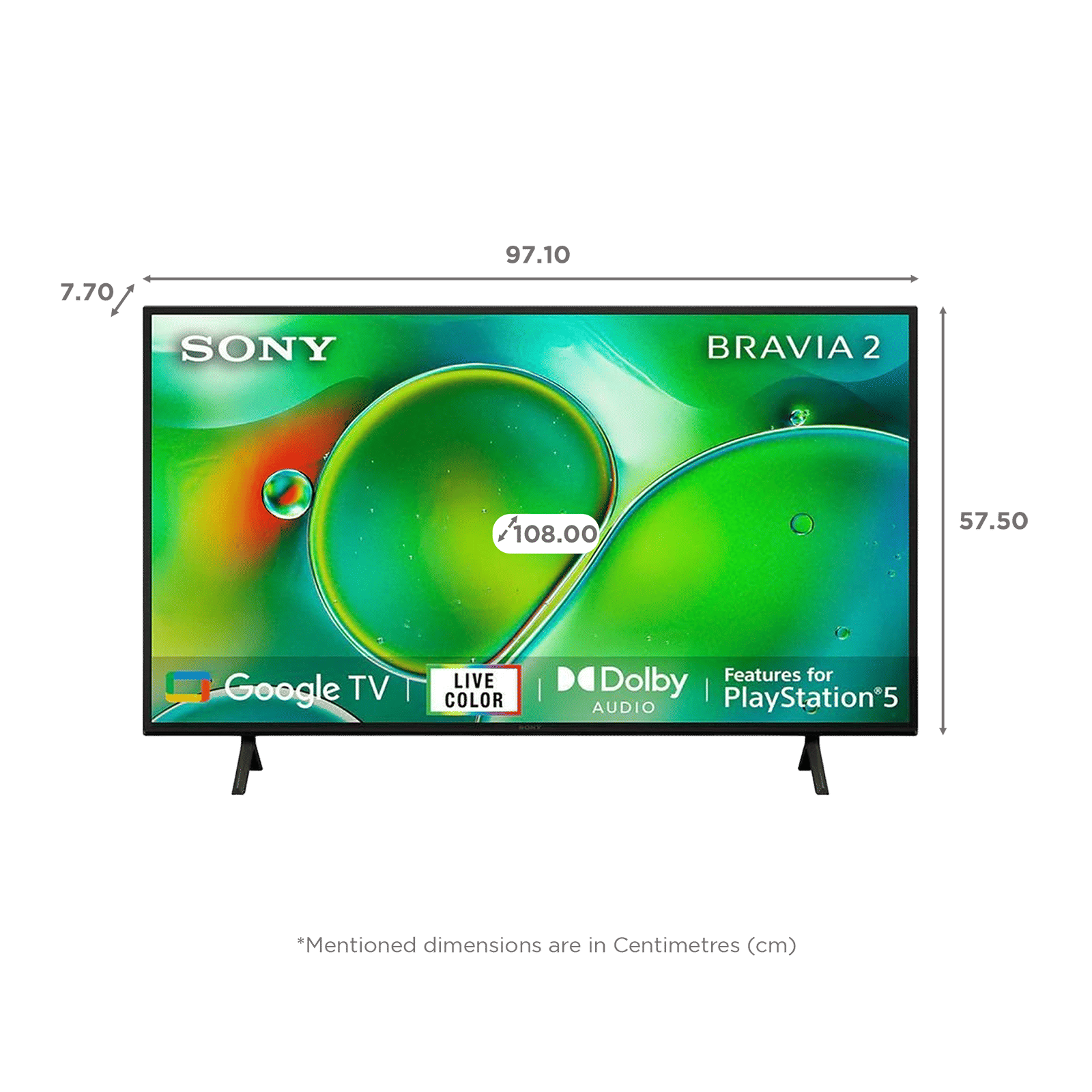 SONY BRAVIA 2 109.22 cm (43 inch) 4K Ultra HD LCD Smart Android TV with 4K Processor X1 (2024 Model) _2