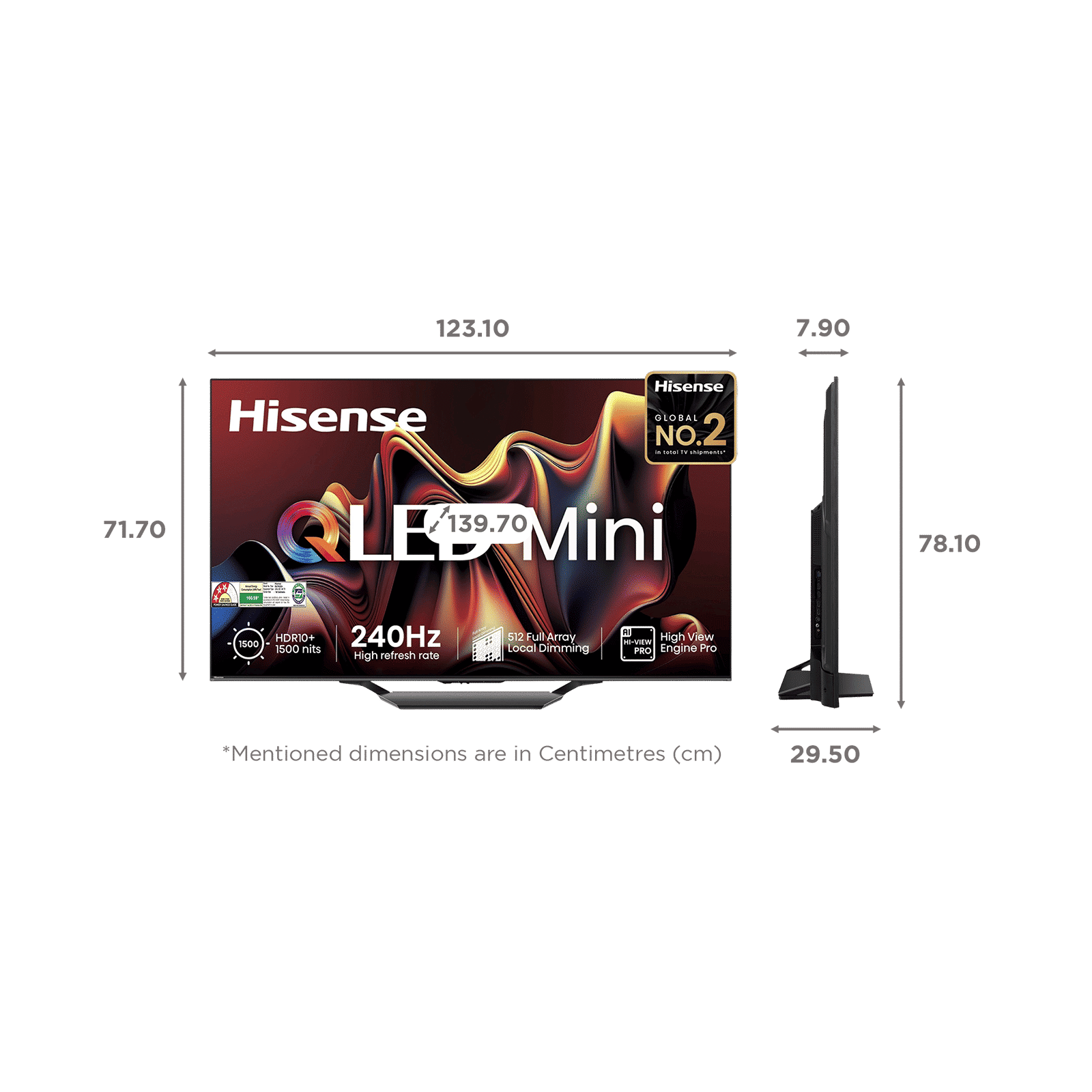 Hisense U7N 139.7 cm (55 inch) 4K Ultra HD Mini LED Smart VIDAA TV with Dolby Vision & Dolby Atmos (2024 model) Hisense U7N 139.7 cm (55 inch) 4K Ultra HD Mini LED Smart VIDAA TV with Dolby Vision & Dolby Atmos (2024 model)_2