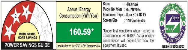 Hisense U7N 139.7 cm (55 inch) 4K Ultra HD Mini LED Smart VIDAA TV with Dolby Vision & Dolby Atmos (2024 model) Hisense U7N 139.7 cm (55 inch) 4K Ultra HD Mini LED Smart VIDAA TV with Dolby Vision & Dolby Atmos (2024 model)_3