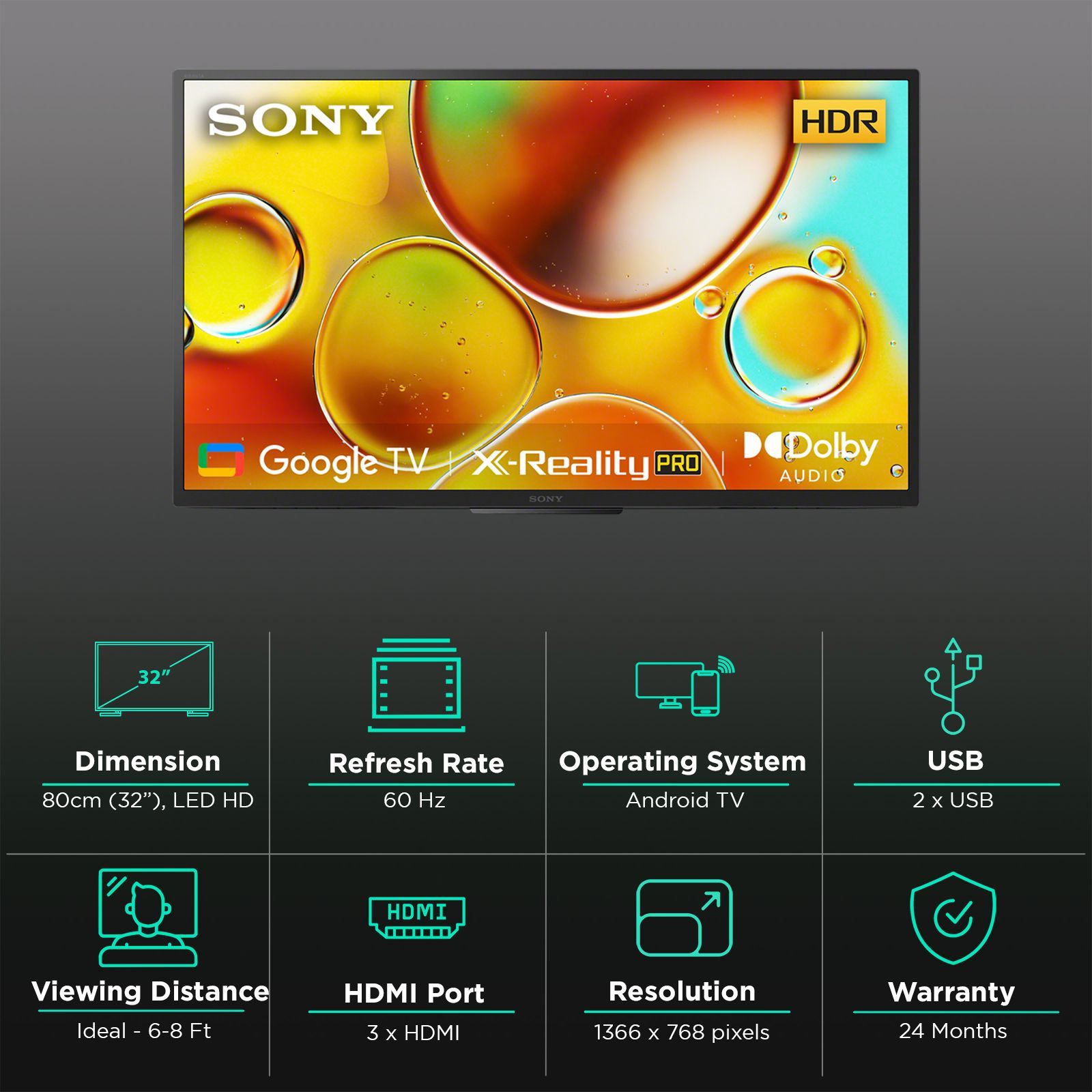 SONY Bravia 80 cm (32 inch) HD Ready LED Smart Google TV with Chromecast Built In (2024 model) SONY Bravia 80 cm (32 inch) HD Ready LED Smart Google TV with Chromecast Built In (2024 model)_3