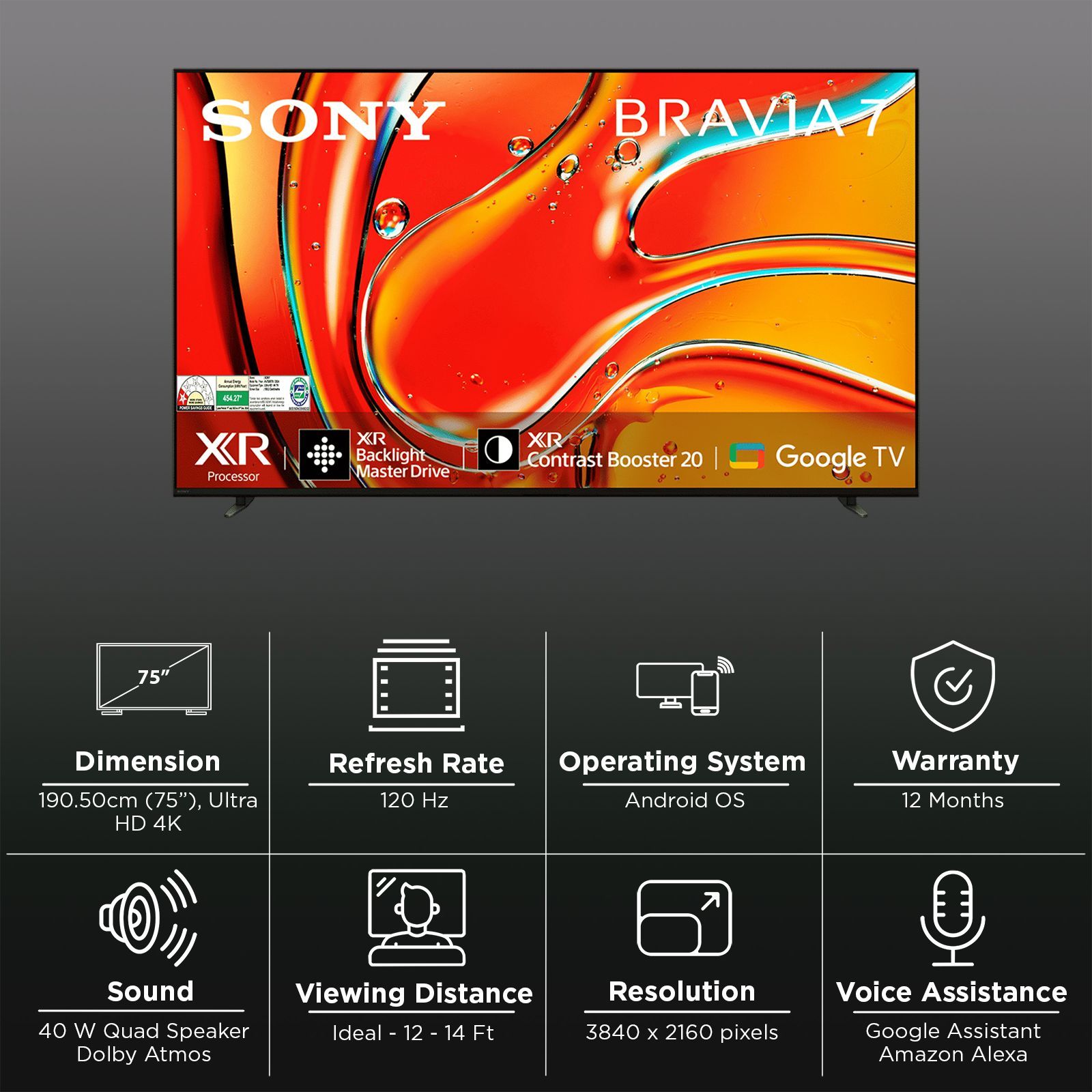 SONY BRAVIA 7 190 cm (75 inch) Mini LED 4K Ultra HD Smart Android TV with Dolby Vision & Dolby Atmos (2024 model) SONY BRAVIA 7 190 cm (75 inch) Mini LED 4K Ultra HD Smart Android TV with Dolby Vision & Dolby Atmos (2024 model)_4