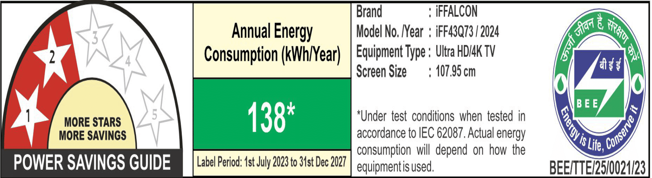 iFFALCON Q73 108 cm (43 inch) QLED 4K Ultra HD Google TV with Dolby Vision & Dolby Atmos (2023 model) iFFALCON Q73 108 cm (43 inch) QLED 4K Ultra HD Google TV with Dolby Vision & Dolby Atmos (2023 model)_2