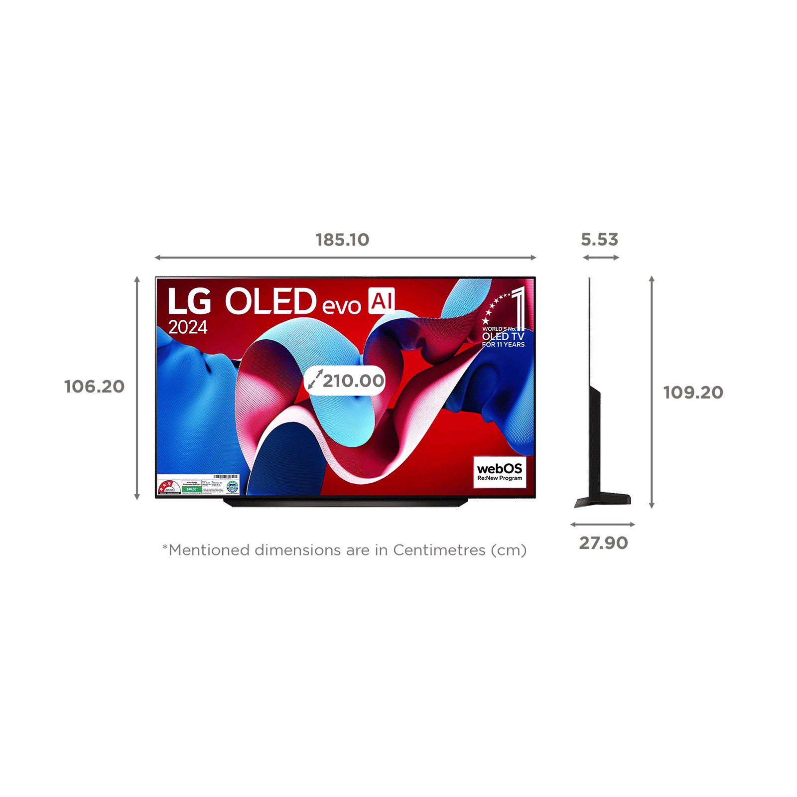 LG evo AI C4 210 cm (83 inch) OLED 4K Ultra HD Smart WebOS TV with Dolby Atmos (2025 model) LG evo AI C4 210 cm (83 inch) OLED 4K Ultra HD Smart WebOS TV with Dolby Atmos (2025 model)_2