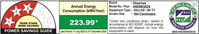 Hisense E6N 165.1 cm (65 inch) 4K Ultra HD LED Smart Google TV with 4K AI Upscaler (2024 model)_2