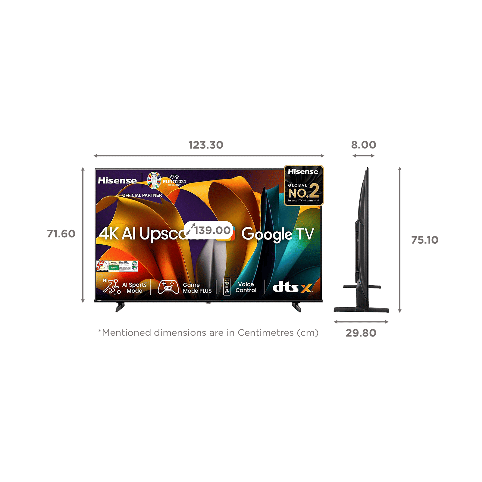 Hisense E6N 139 cm (55 inch) 4K Ultra HD LED Google TV with 4K AI Upscaler (2024 model)_2