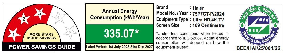 Haier P7 Series 190.5 cm (75 inch) LED 4K Ultra HD Smart Smart Google TV with Dolby Digital Decoder (2024 model)_3