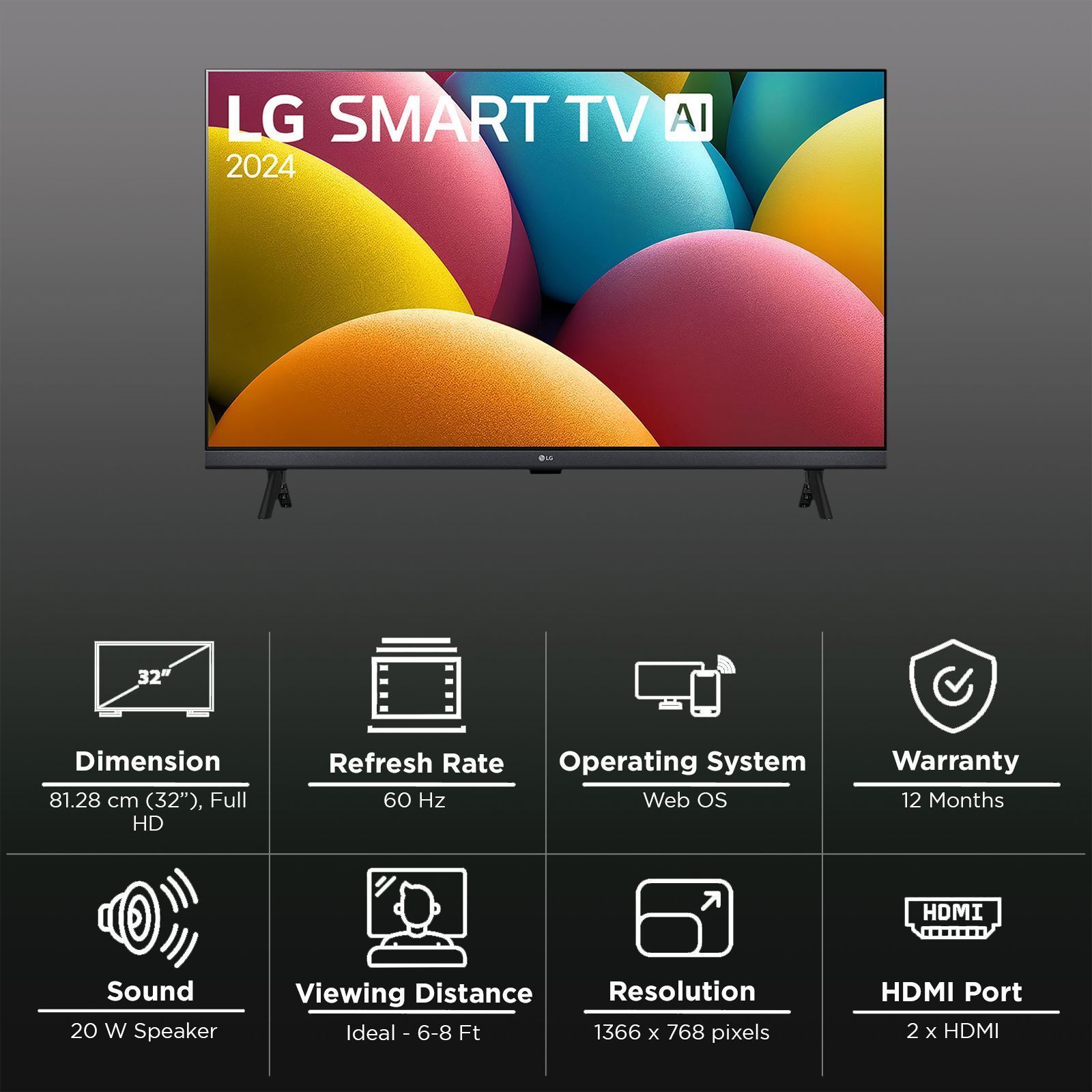 LG LR68 32 cm (81.28 inch) HD LED Smart WebOS TV with AI Sound Virtual Surround 5.1(2025 model)_3