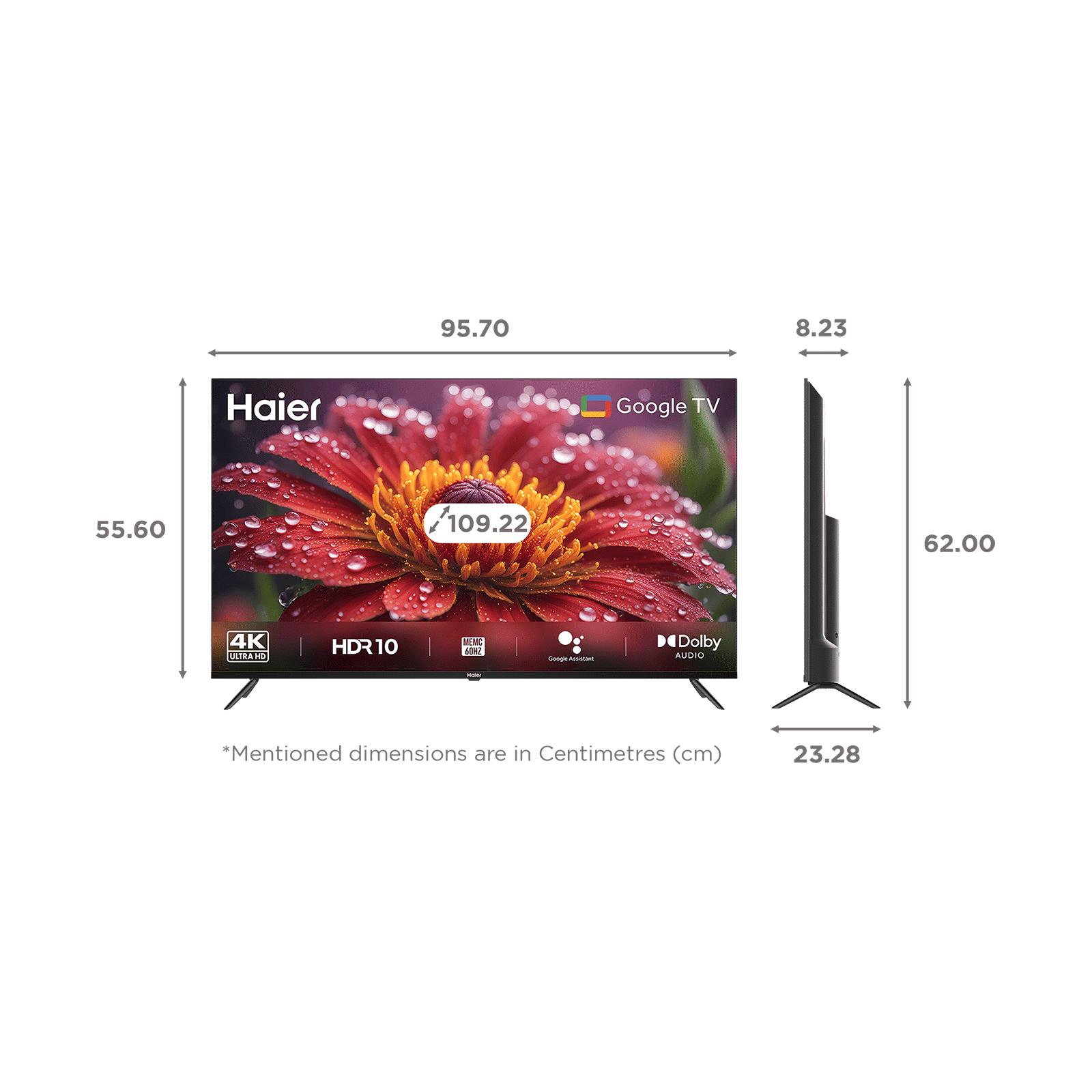 Haier L43FG 109.22 cm (43 inch) 4K Ultra HD LED Smart Google TV with Google Voice Assistant (2023 model) Haier L43FG 109.22 cm (43 inch) 4K Ultra HD LED Smart Google TV with Google Voice Assistant (2023 model)_2