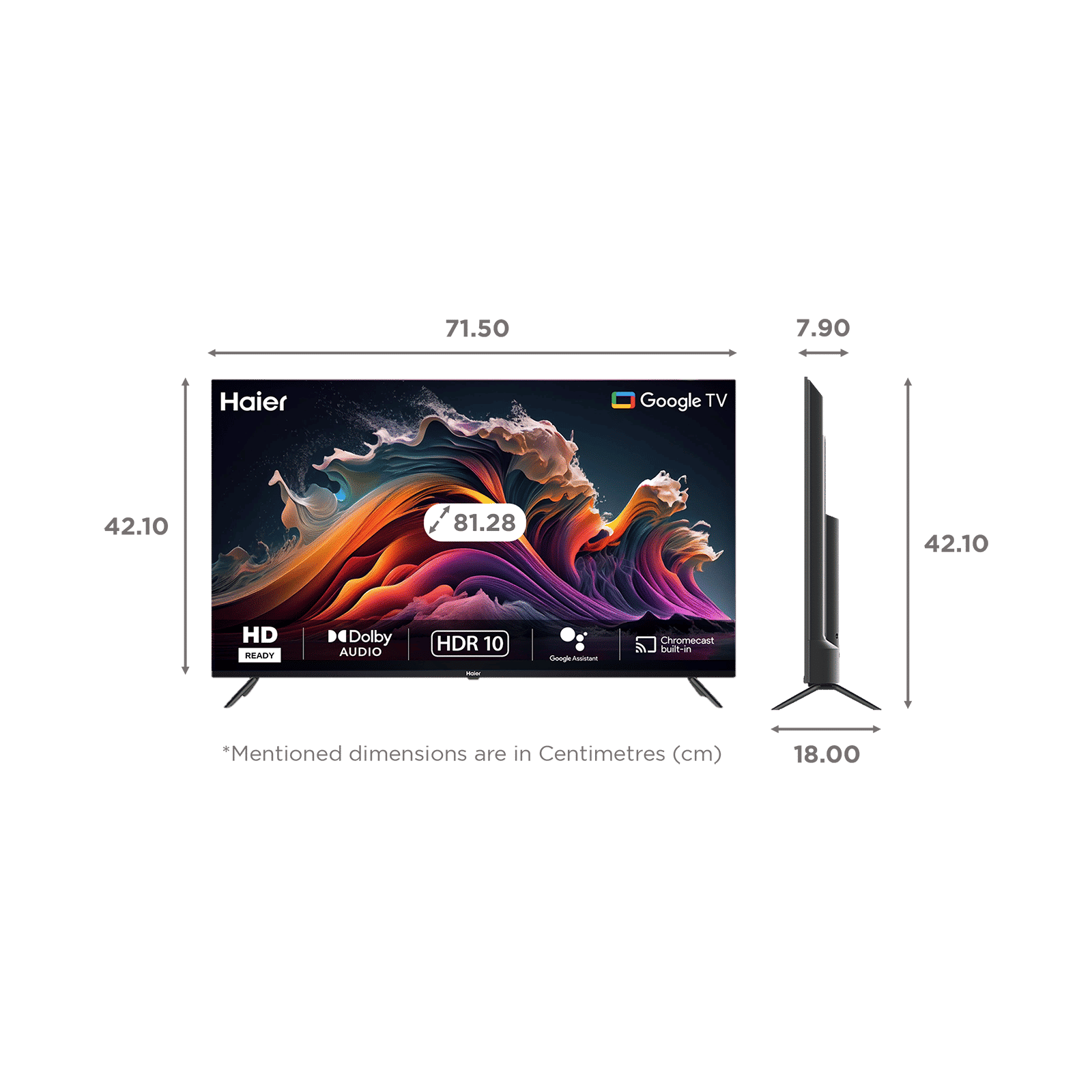 Haier 81.28 cm (32 inch) HD Ready LED Smart Google TV with Google Assistant (2025 model)_2