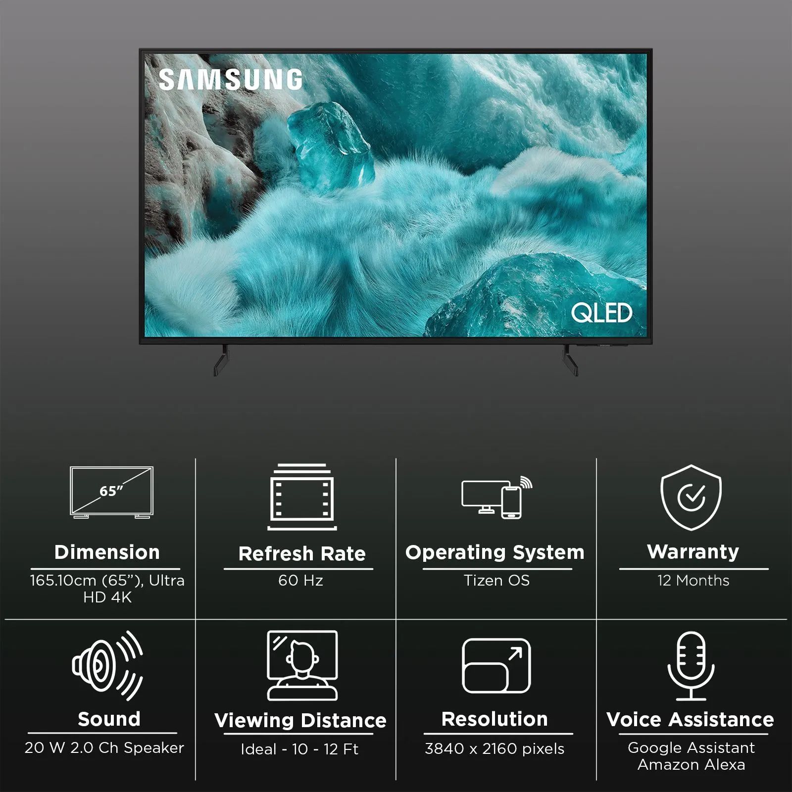 SAMSUNG Q7F 165 cm (65 inch) QLED 4K Ultra HD Smart Tizen TV with Google Voice Assistant (2025 model)_3